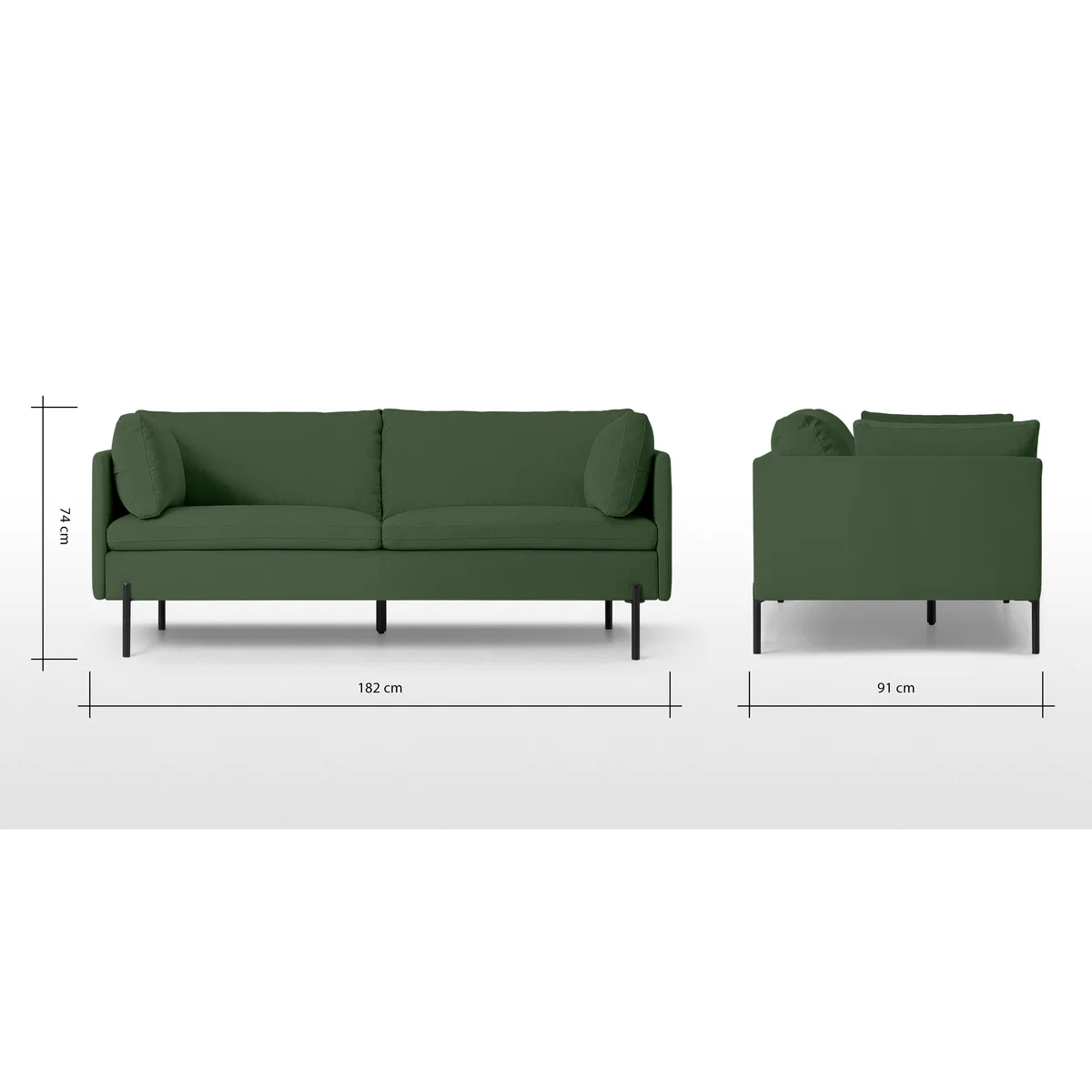 Zarina Large 2 Seater Sofa, Meadow Corduroy Velvet – image 8