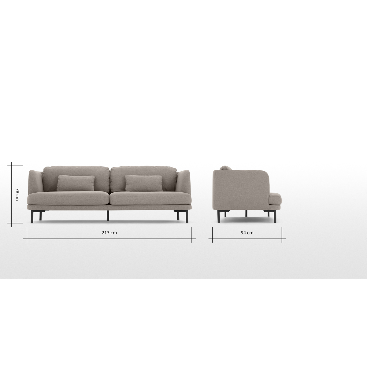 Herman 3 Seater Sofa, Manhattan Grey – image 7