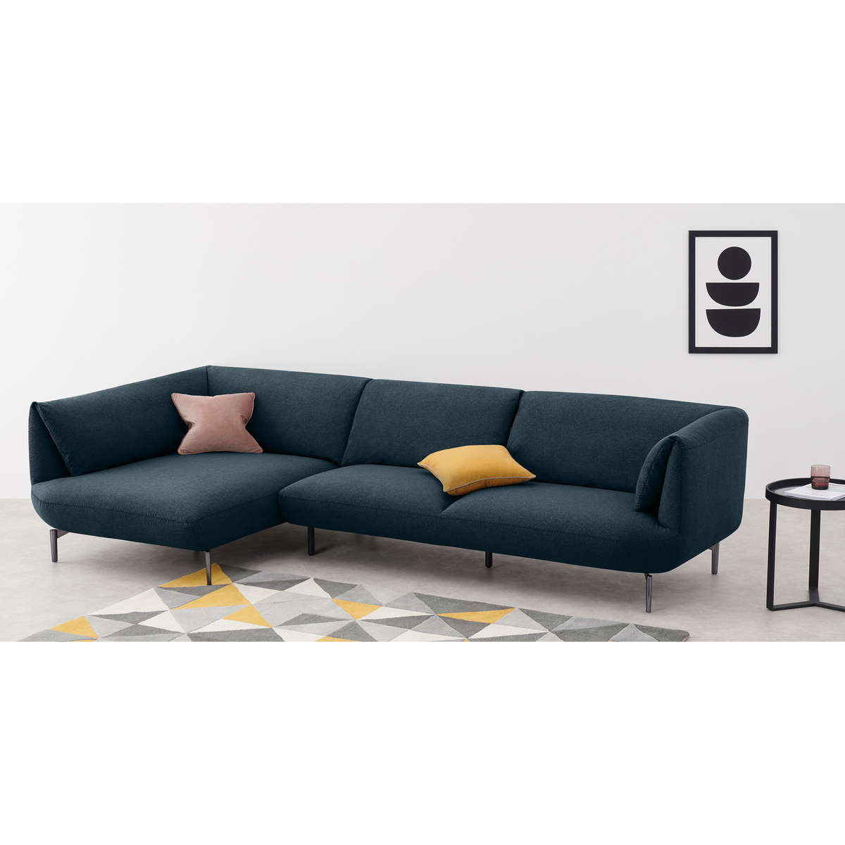 Inka Left Hand Facing Chaise End Corner Sofa, Aegean Blue – image 3