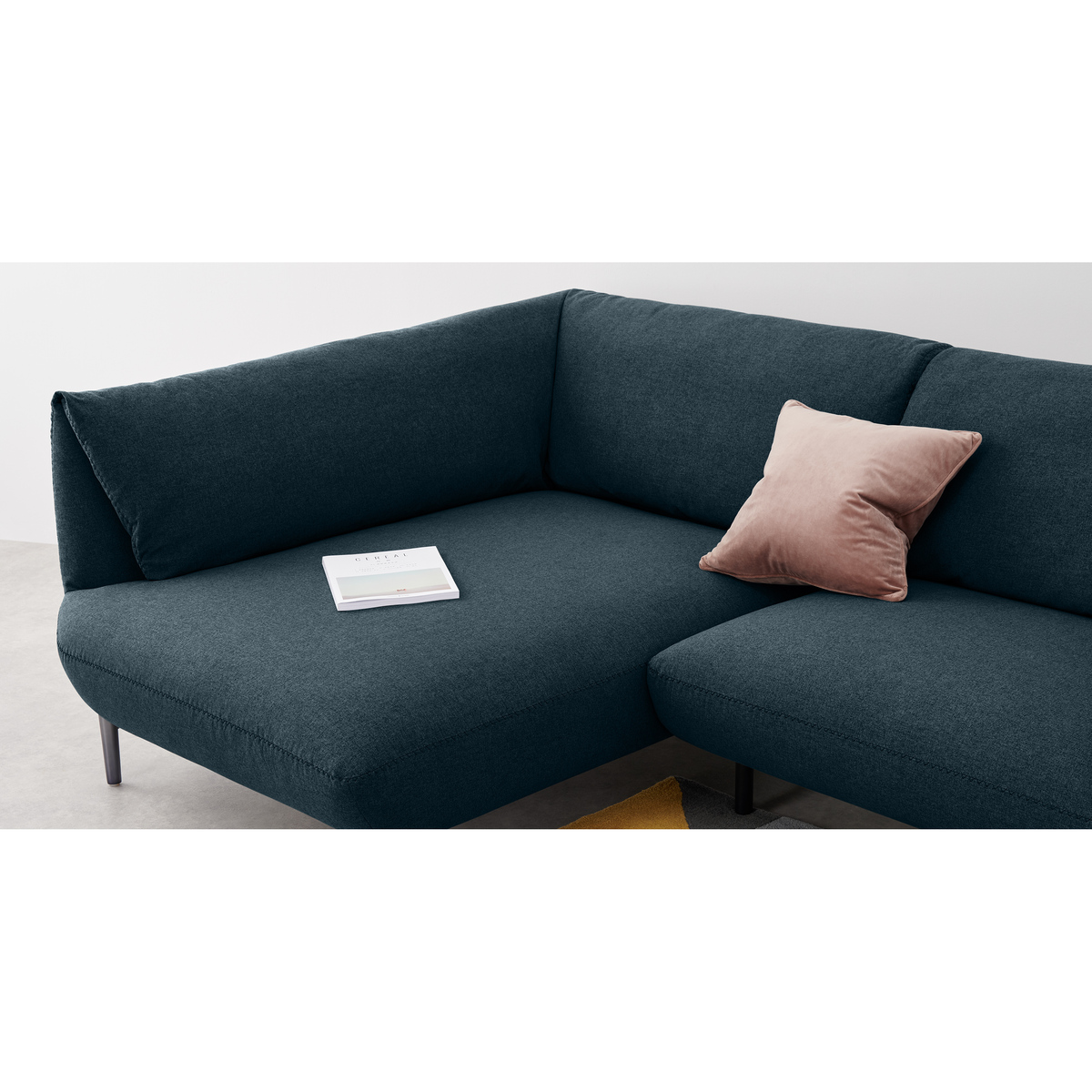 Inka Left Hand Facing Chaise End Corner Sofa, Aegean Blue – image 6