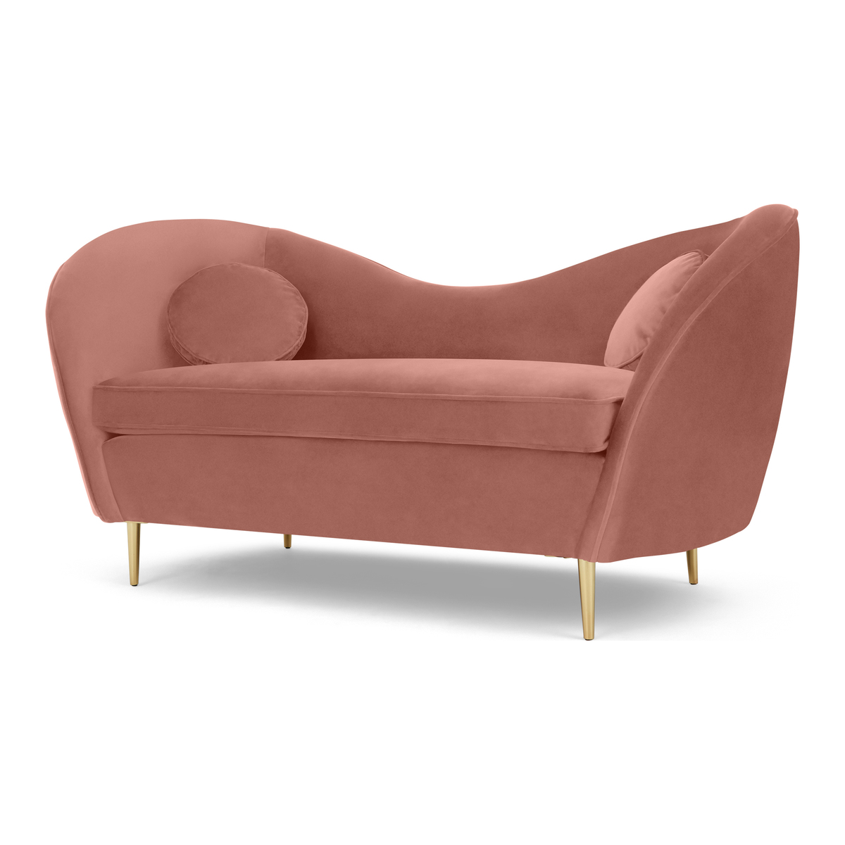 Kooper 2 Seater Sofa, Blush Pink Velvet – image 1