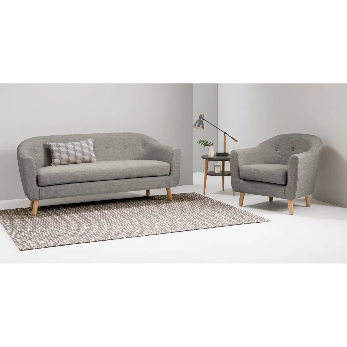 Lottie 3 Seater Sofa, Chalk Grey – image 2