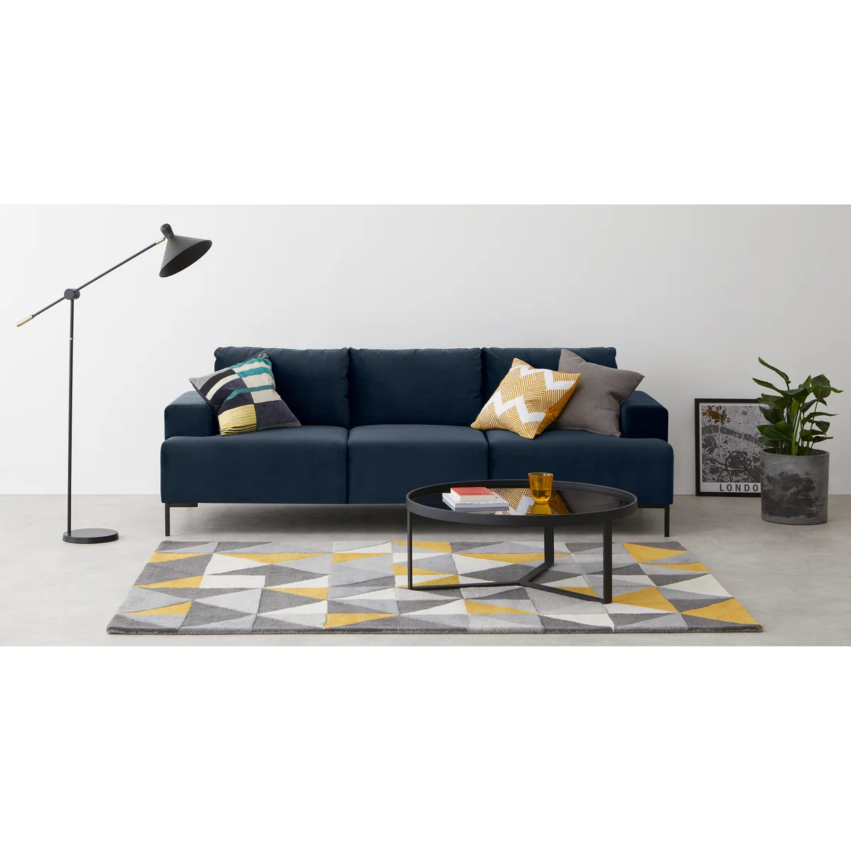 Frederik 3 Seater Sofa, Sapphire Blue Velvet – image 3