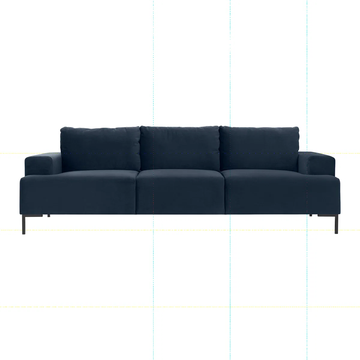Frederik 3 Seater Sofa, Sapphire Blue Velvet – image 1