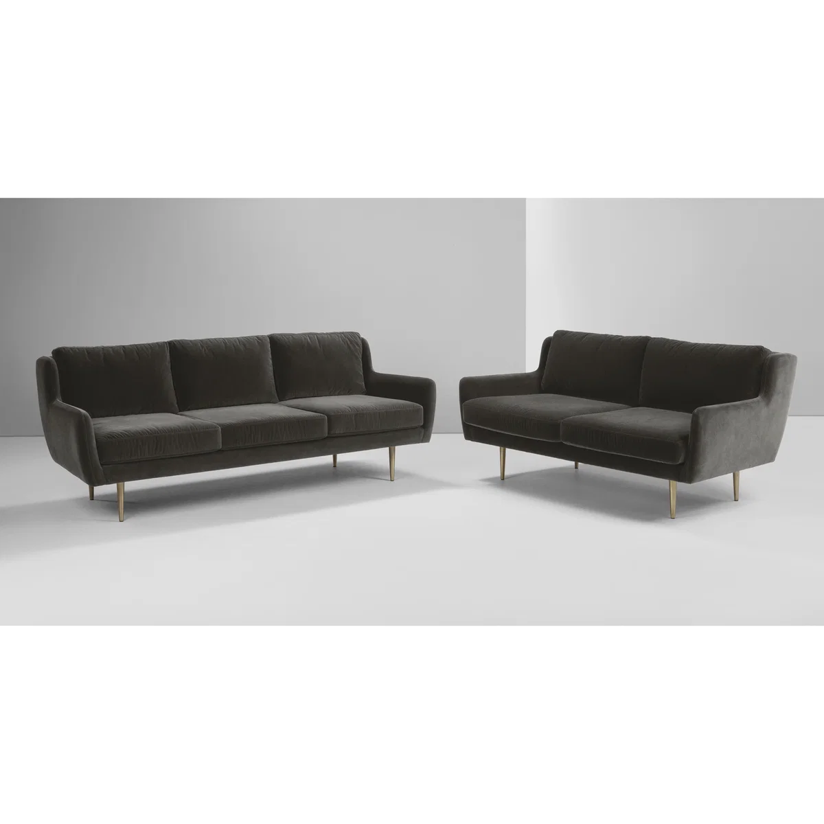 Simone 3 Seater Sofa, Concrete Cotton Velvet – image 6