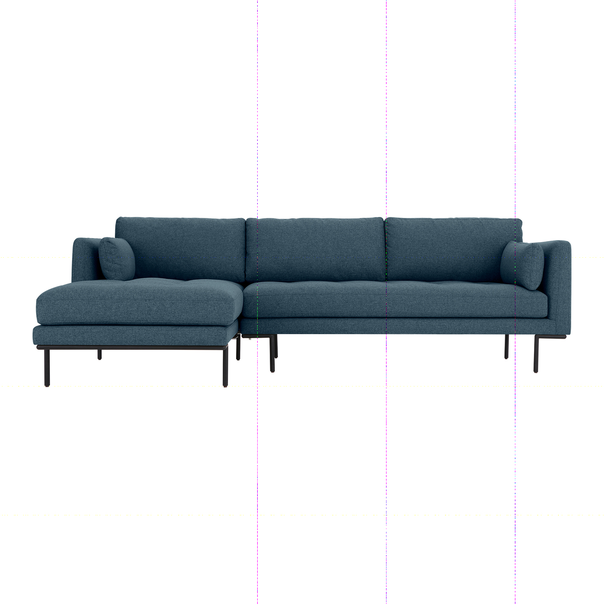 Harlow Left Hand Facing Chaise End Corner Sofa, Orleans Blue – image 1