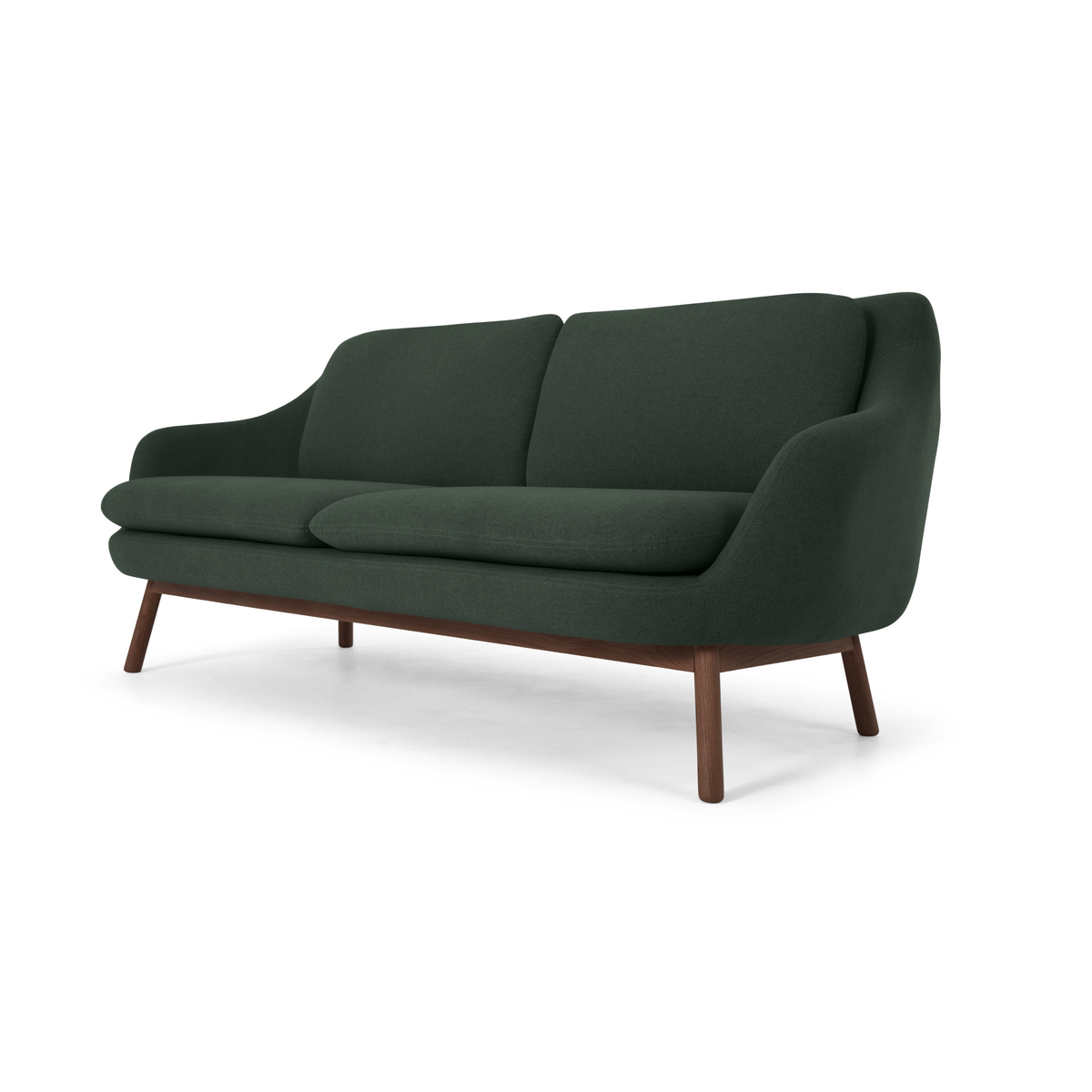 Oslo 3 Seater Sofa, Woodland Green with Dark Stained Legs – image 2