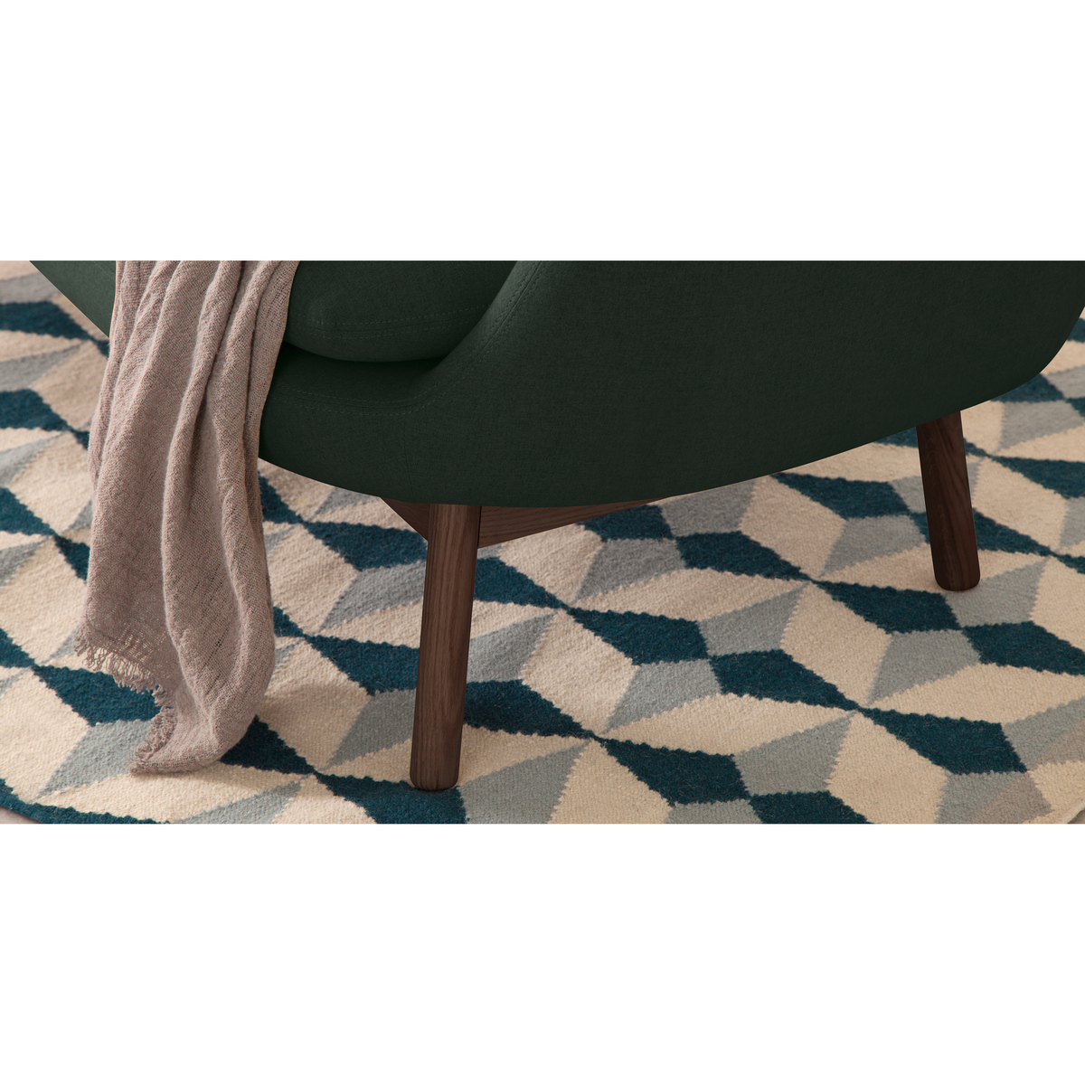 Oslo 3 Seater Sofa, Woodland Green with Dark Stained Legs – image 6