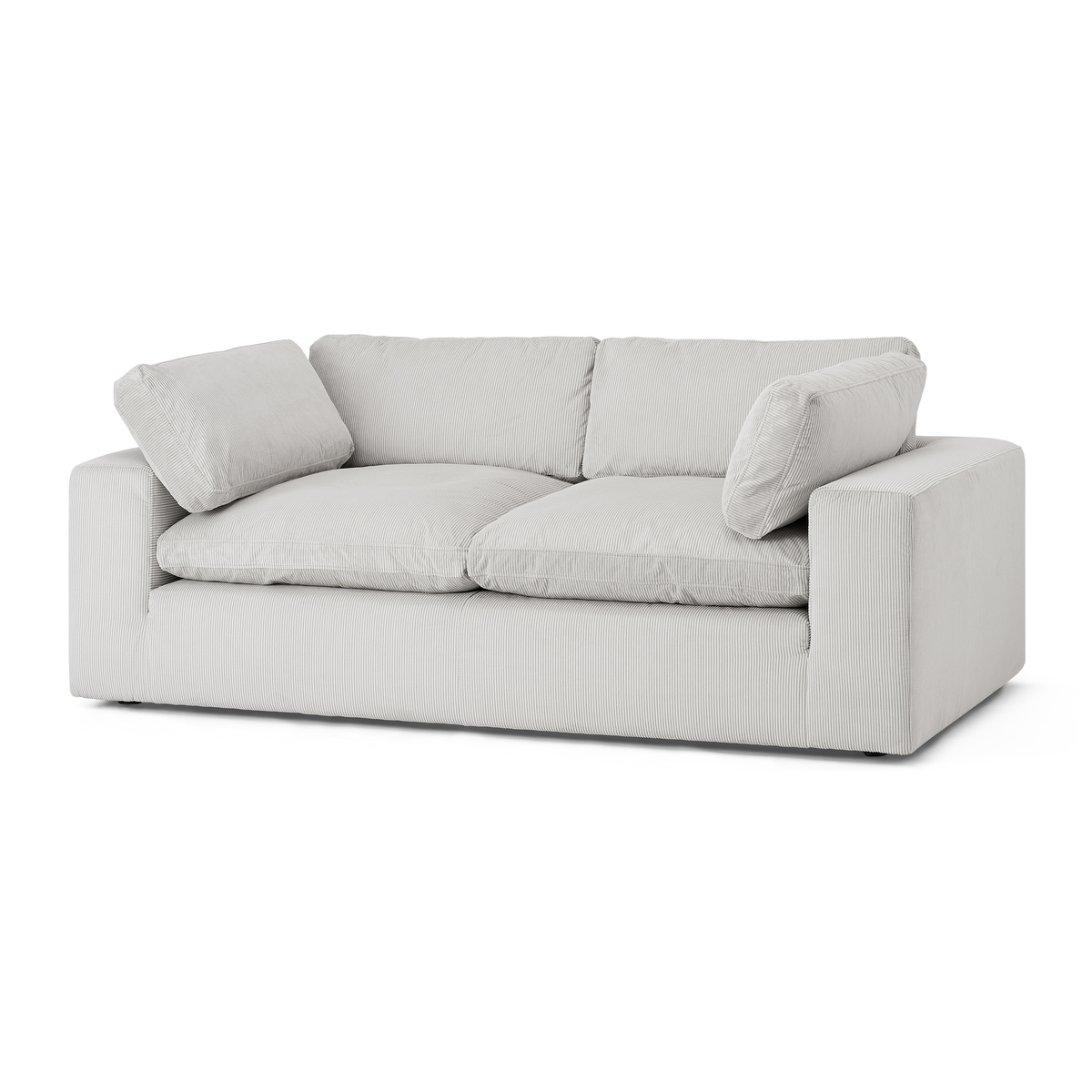 Samona 2.5 Seater Sofa, Stone Grey Corduroy Velvet – image 2