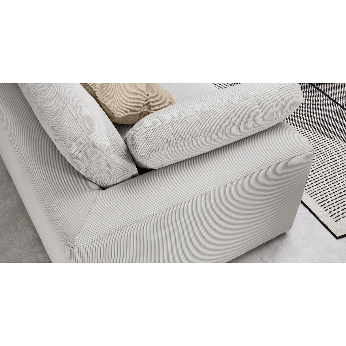Samona 2.5 Seater Sofa, Stone Grey Corduroy Velvet – image 6