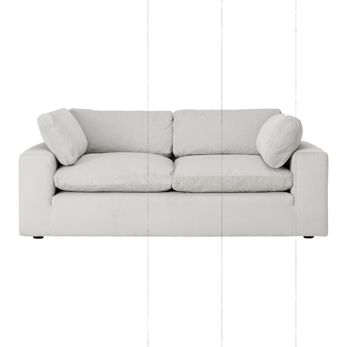 Samona 2.5 Seater Sofa, Stone Grey Corduroy Velvet – image 1