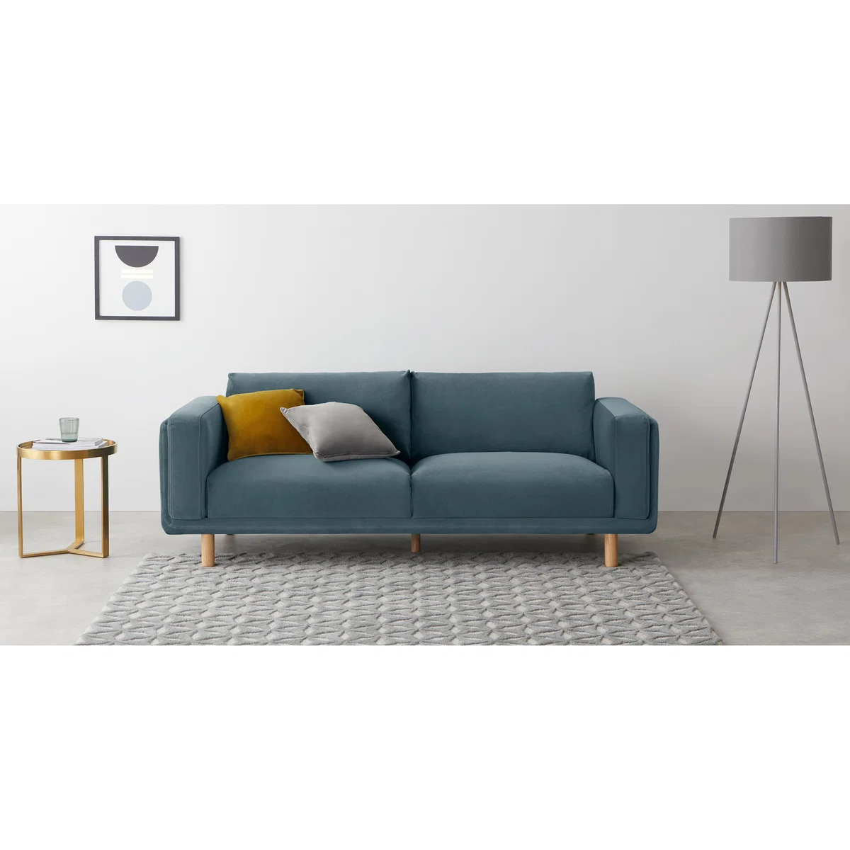 Karson 3 Seater Sofa, Marine Green Velvet – image 3