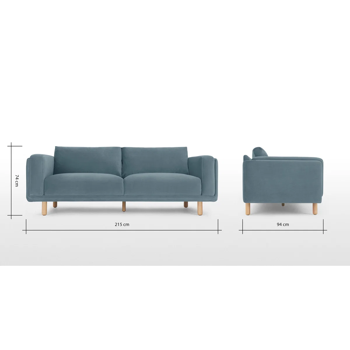 Karson 3 Seater Sofa, Marine Green Velvet – image 8