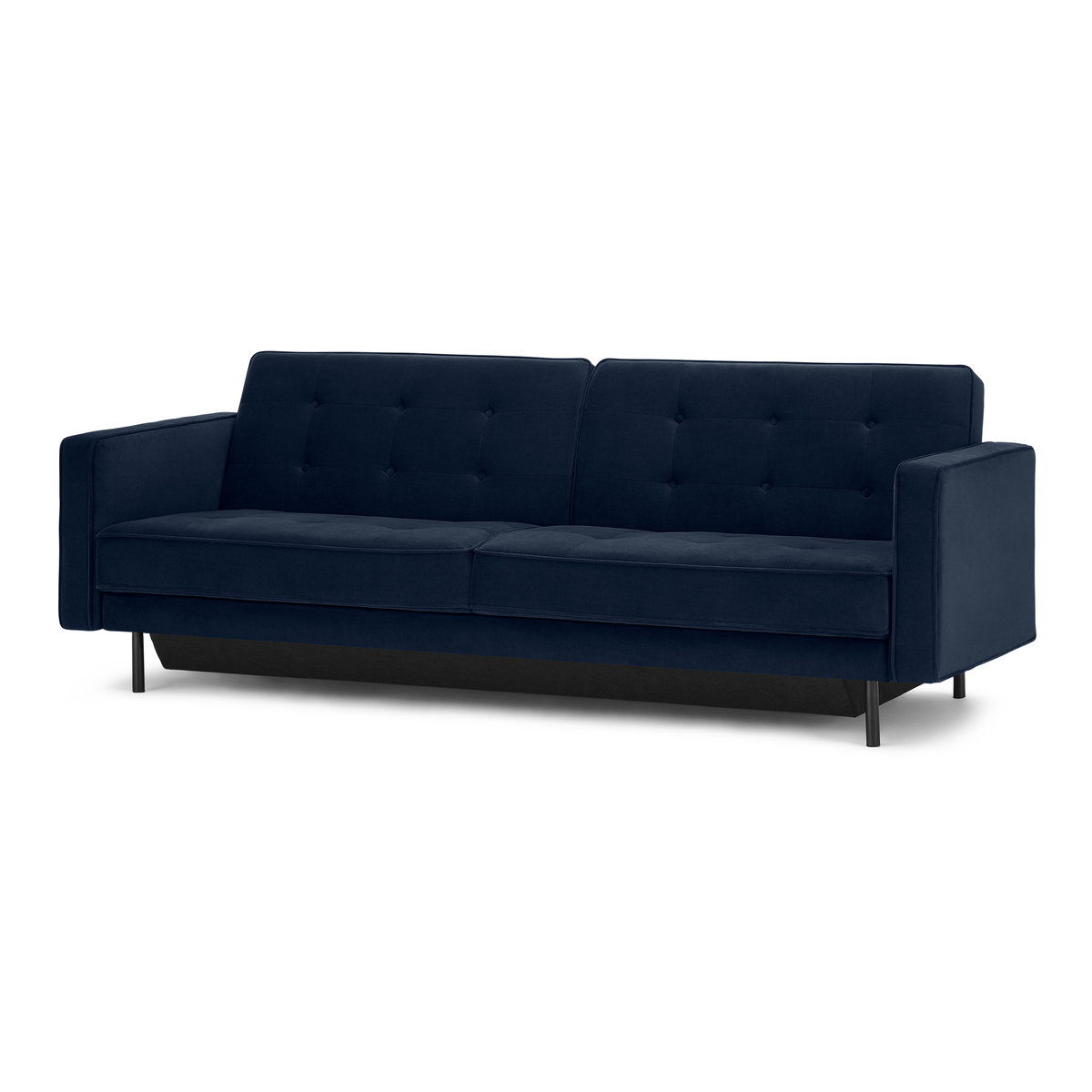 Rosslyn Click Clack Sofa Bed with Storage, Ink Blue Velvet – image 2