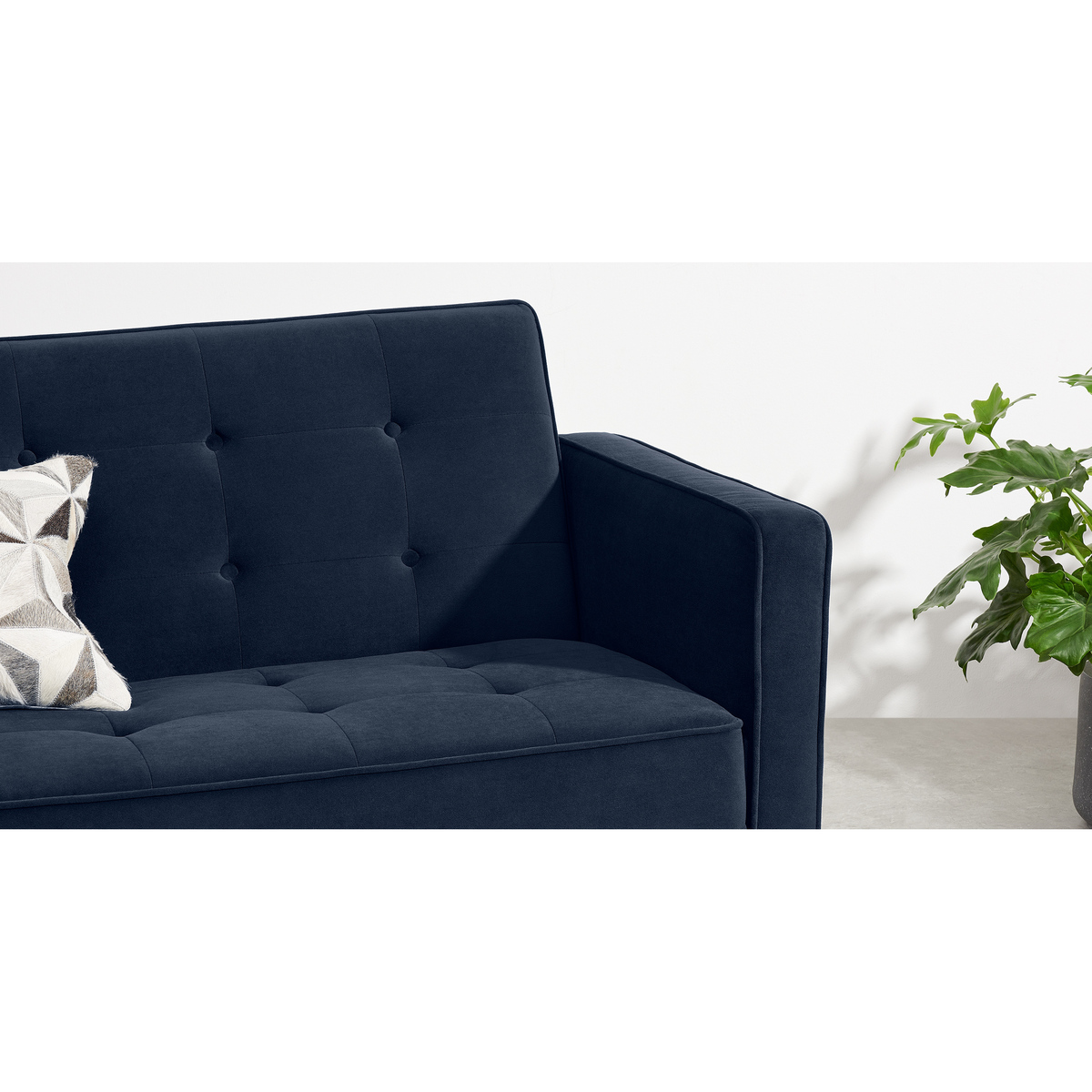 Rosslyn Click Clack Sofa Bed with Storage, Ink Blue Velvet – image 4