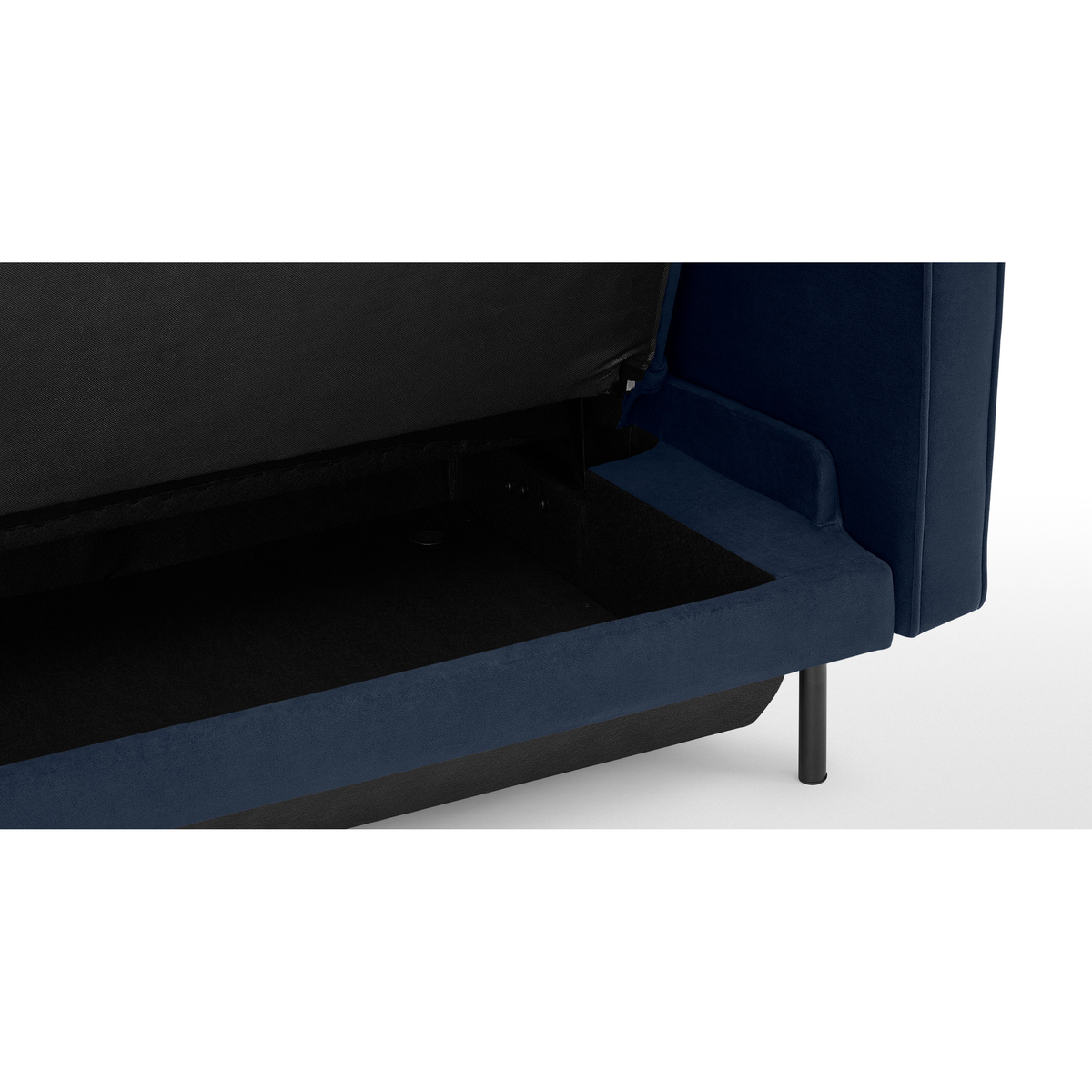 Rosslyn Click Clack Sofa Bed with Storage, Ink Blue Velvet – image 6