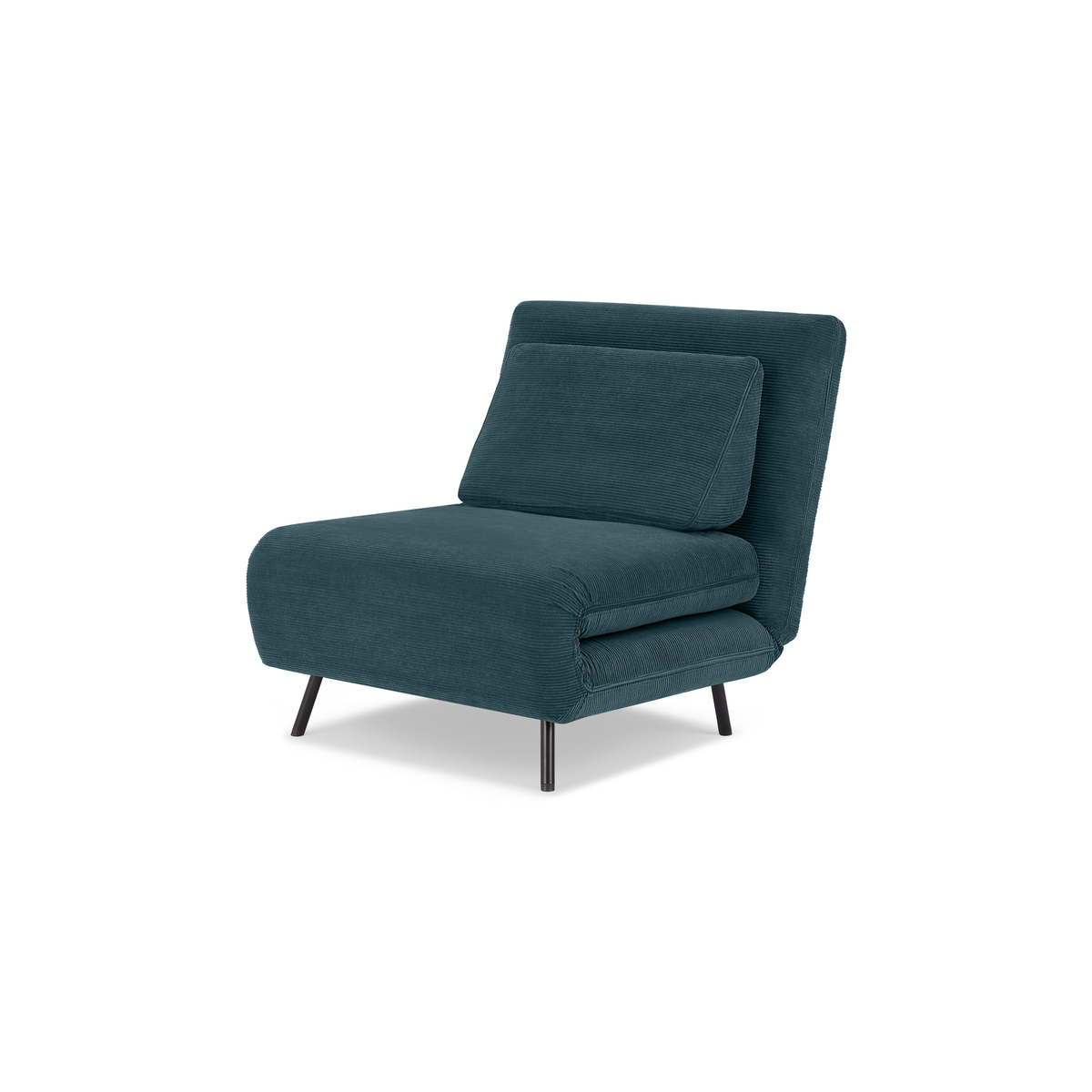 Kahlo Single Seat Sofa Bed, Teal Corduroy Velvet – image 2
