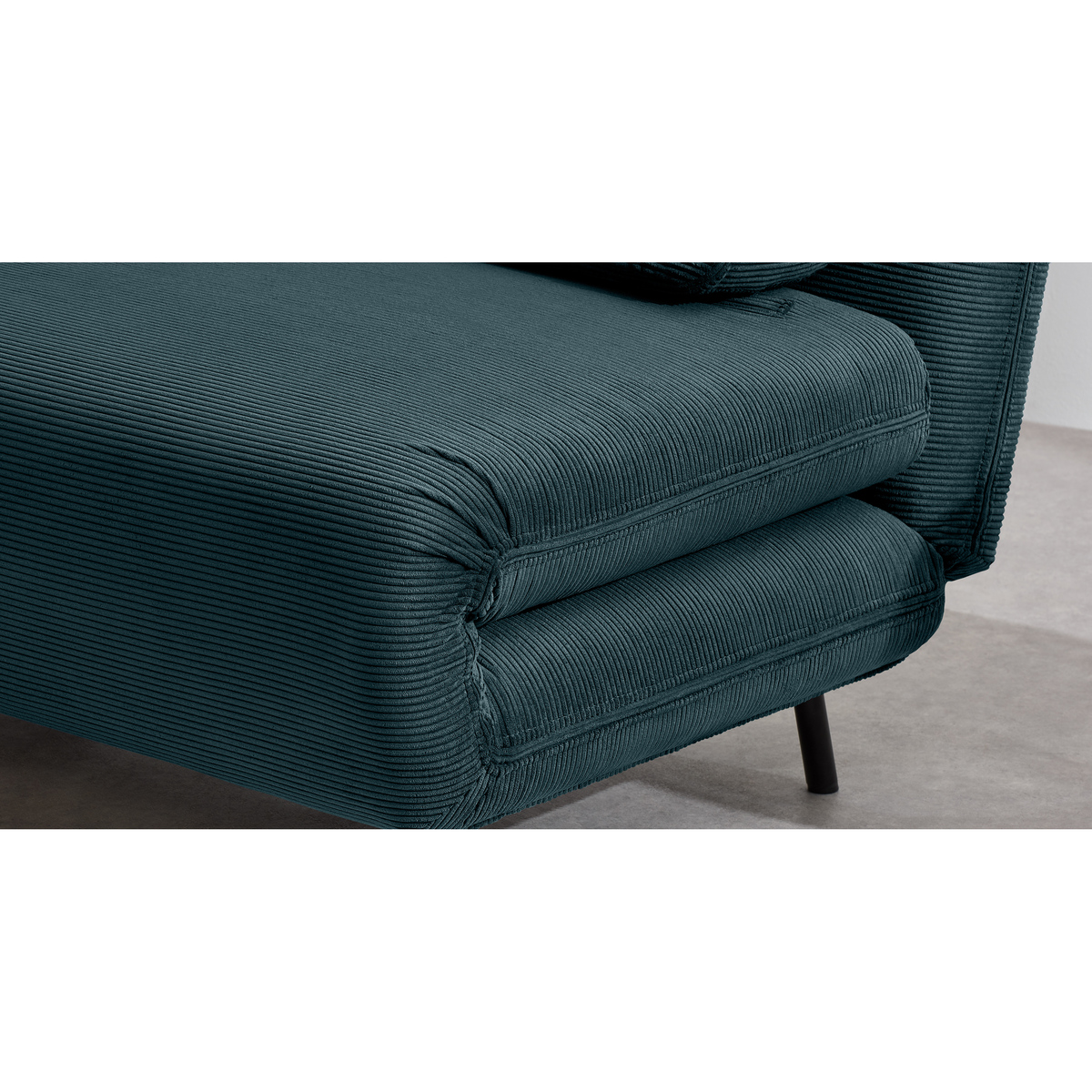 Kahlo Single Seat Sofa Bed, Teal Corduroy Velvet – image 4