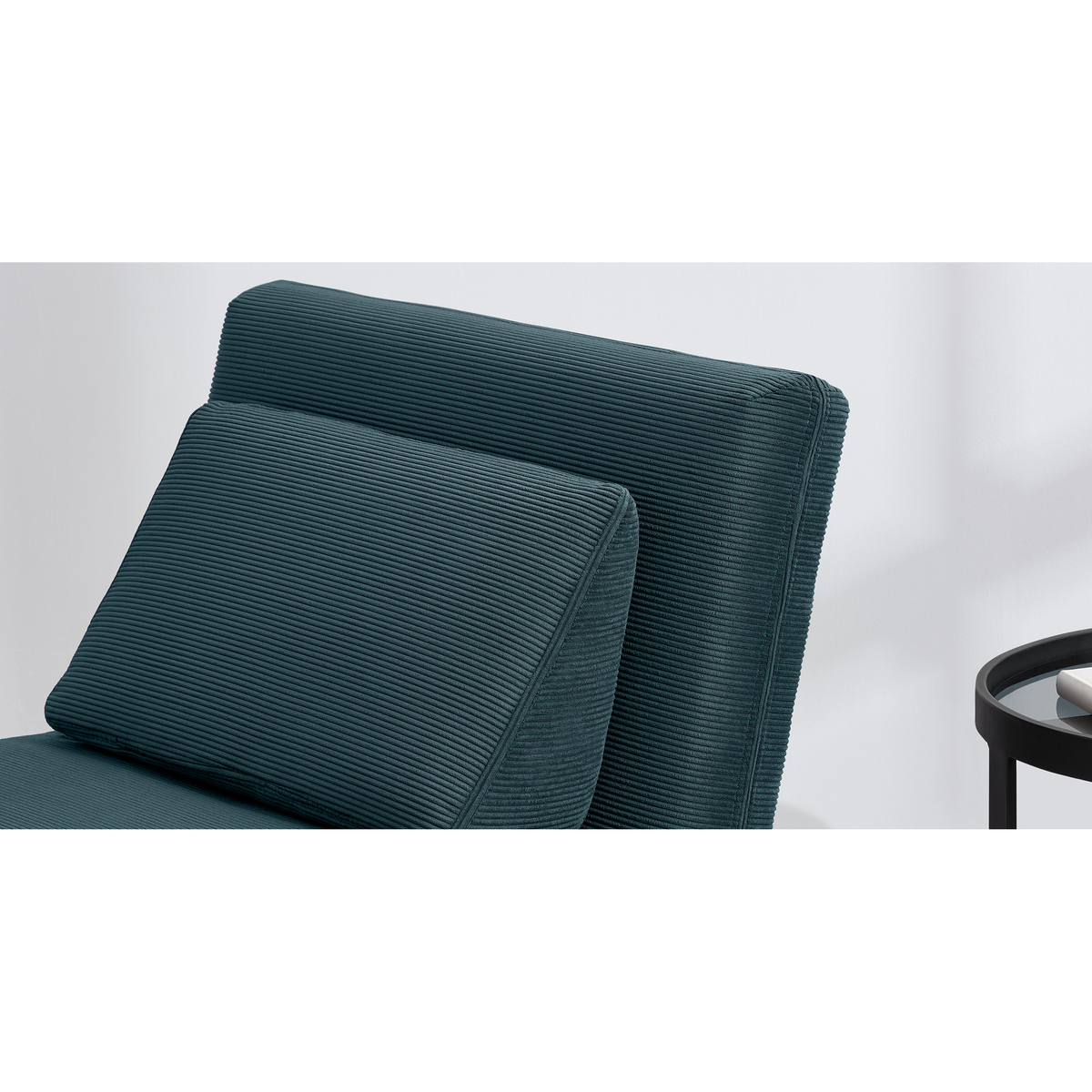 Kahlo Single Seat Sofa Bed, Teal Corduroy Velvet – image 6