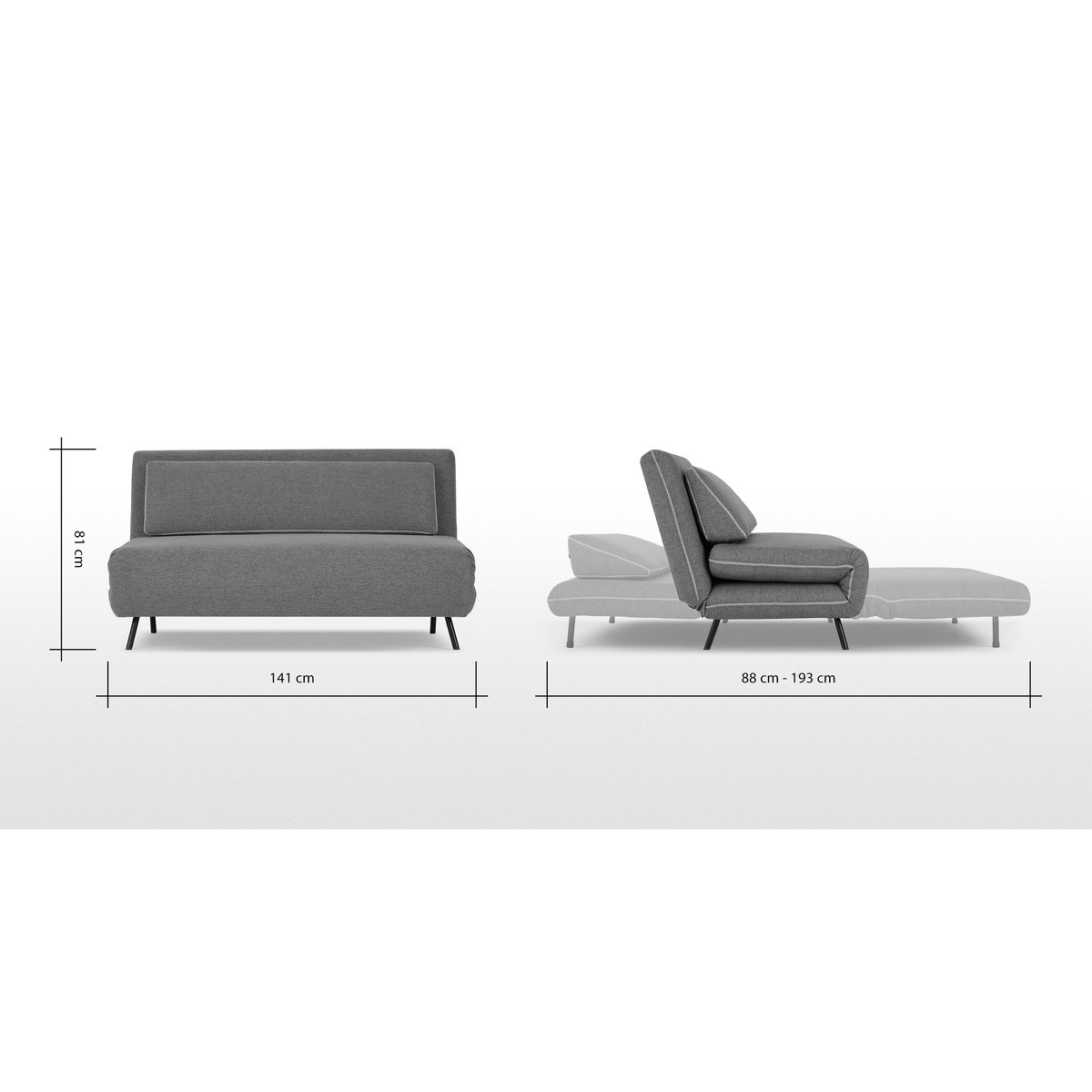 Kahlo Large Double Sofa Bed, Salt Grey – image 9