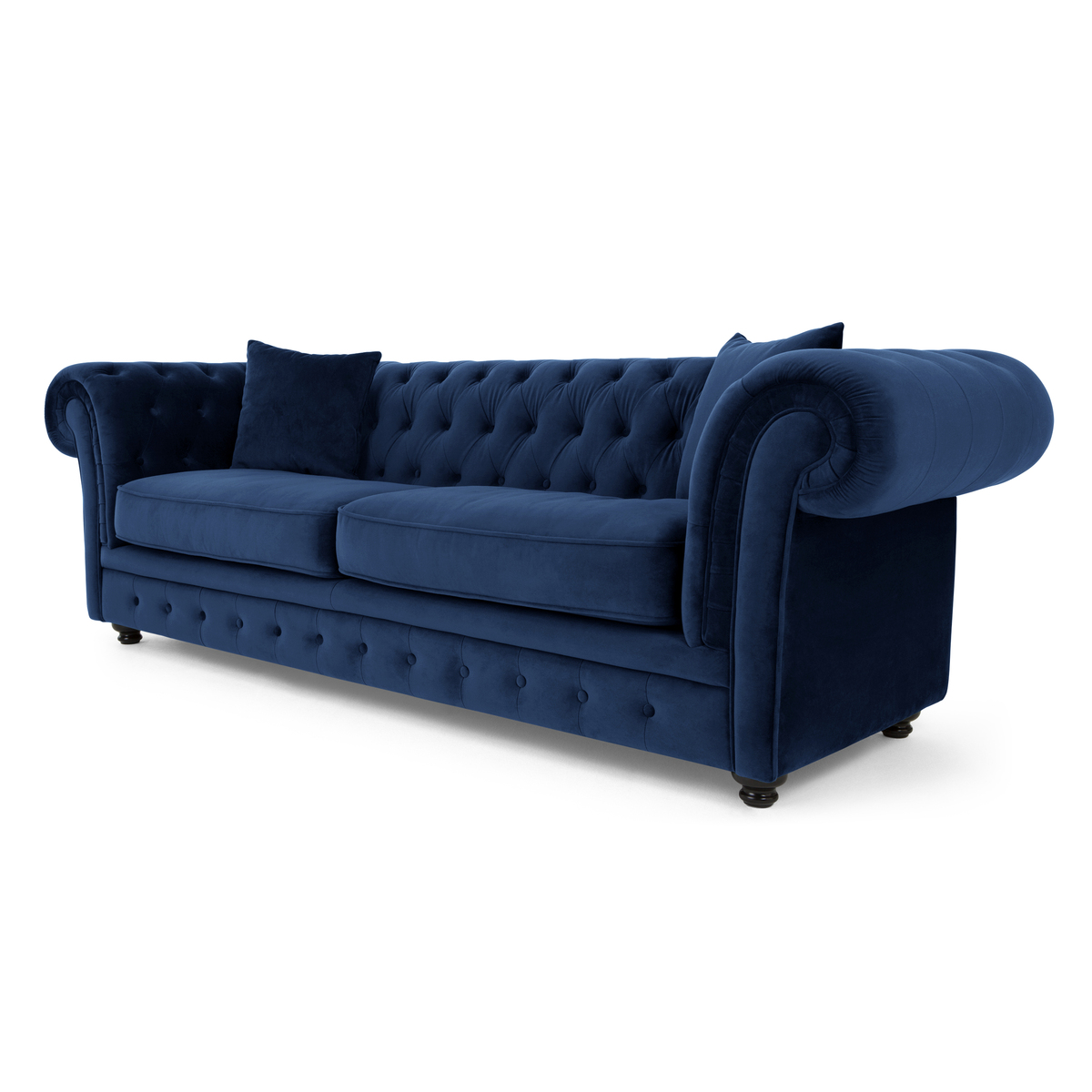 Branagh 3 Seater Chesterfield Sofa, Electric Blue Velvet – image 2