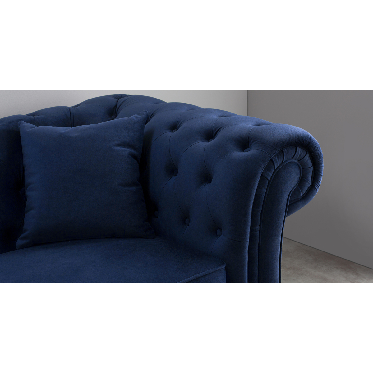 Branagh 3 Seater Chesterfield Sofa, Electric Blue Velvet – image 4