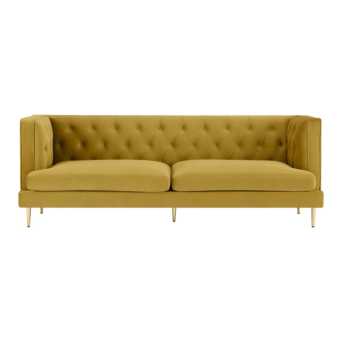 Goswell 3 Seater Sofa, Vintage Gold Velvet – image 1