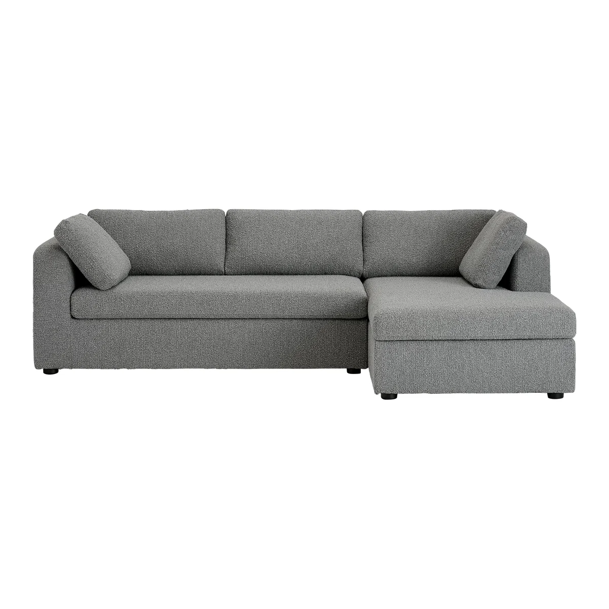 Mogen Right Hand Facing Chaise End Sofa Bed, Steel Boucle – image 1
