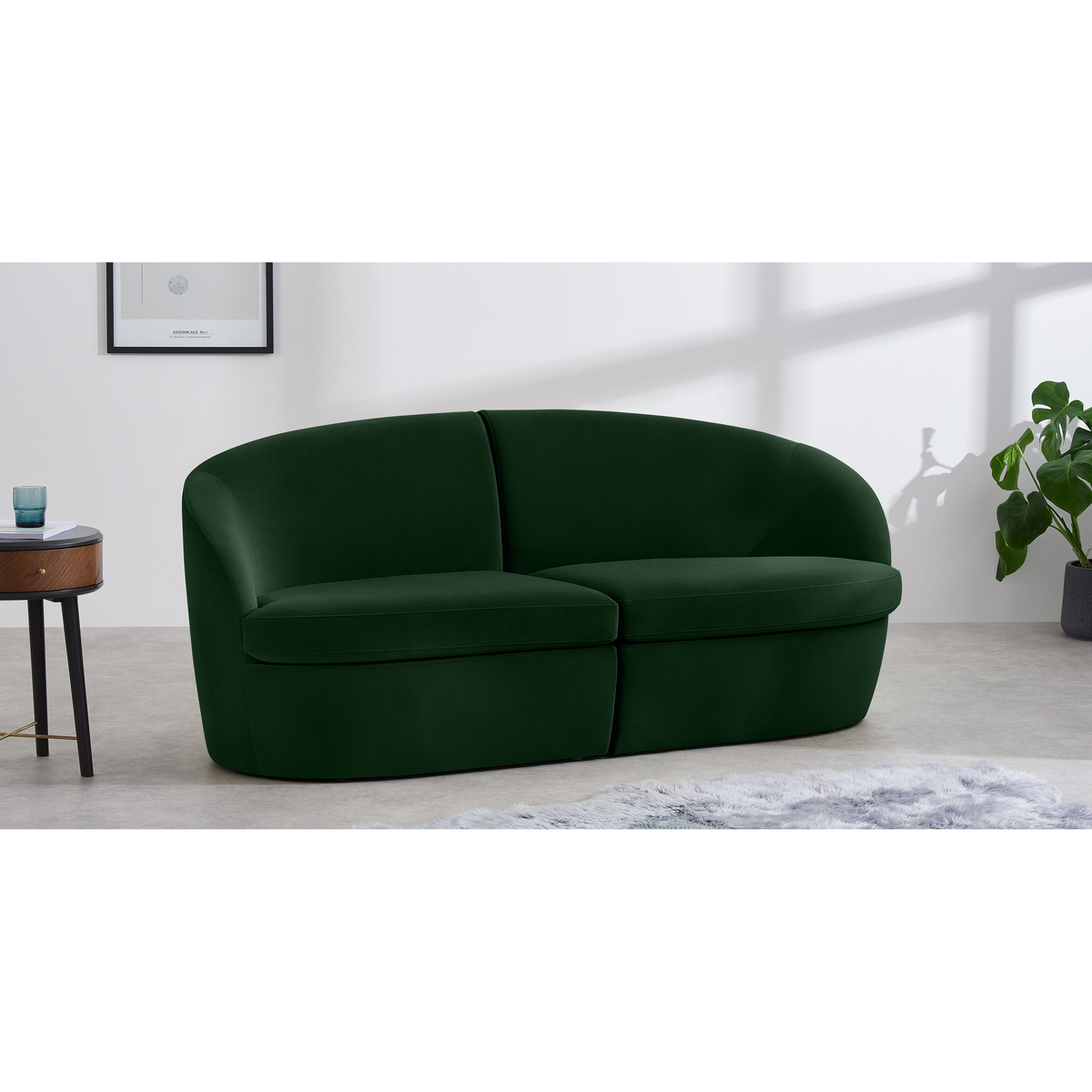 Reisa 2 Seater Sofa, Pine Green Velvet – image 3