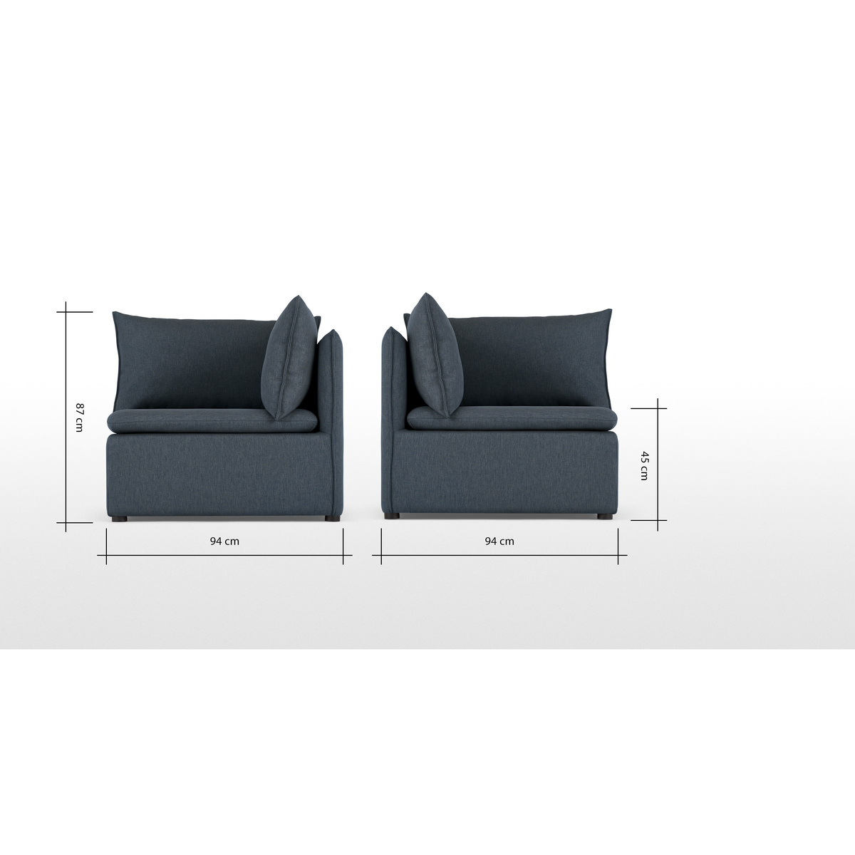 Victor Modular Sofa Corner Seat, Lido Blue – image 5