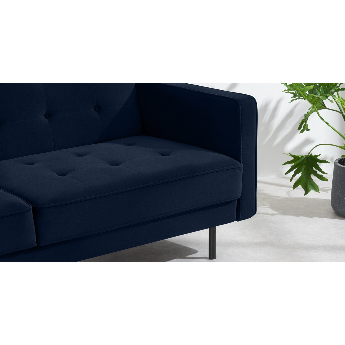 Rosslyn Click Clack Sofa Bed, Ink Blue Velvet – image 4