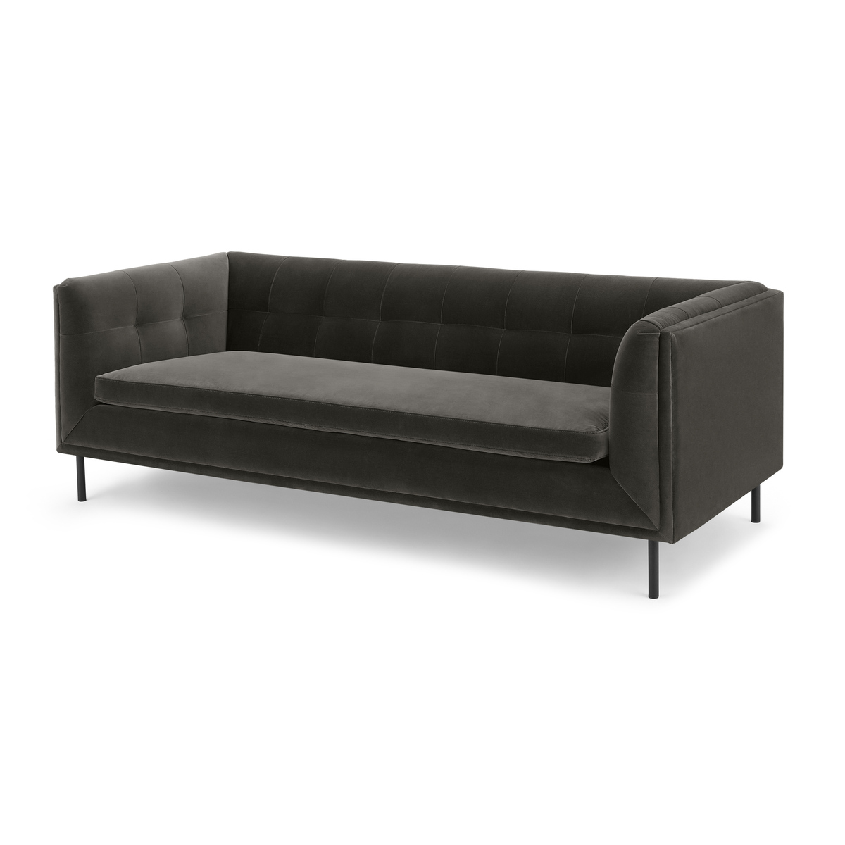 Farley Large 2 Seater Sofa, Concrete Cotton Velvet – image 2