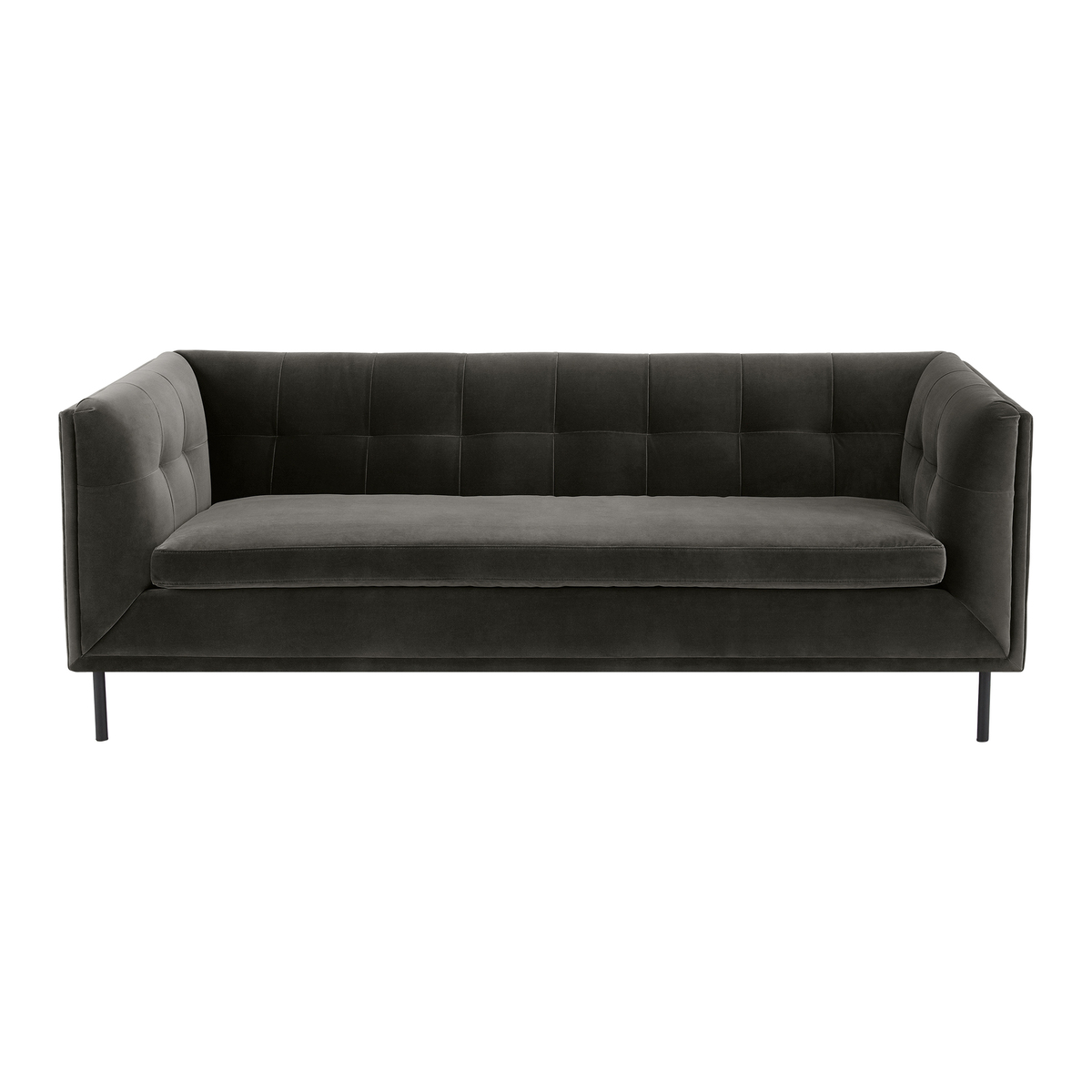 Farley Large 2 Seater Sofa, Concrete Cotton Velvet – image 1