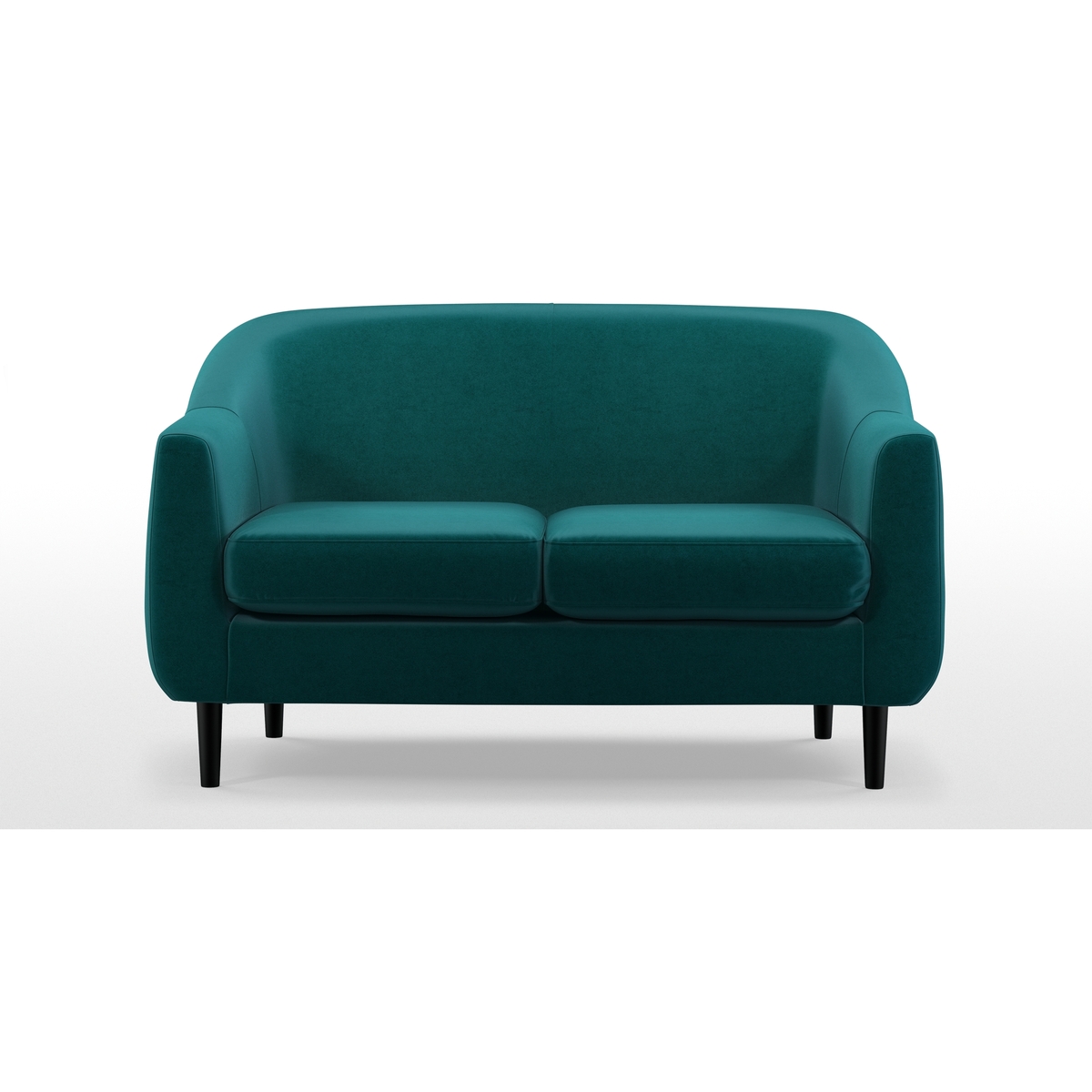 Custom MADE Tubby 2 Seater Sofa, Tuscan Teal Velvet with Black Wood Leg – image 3