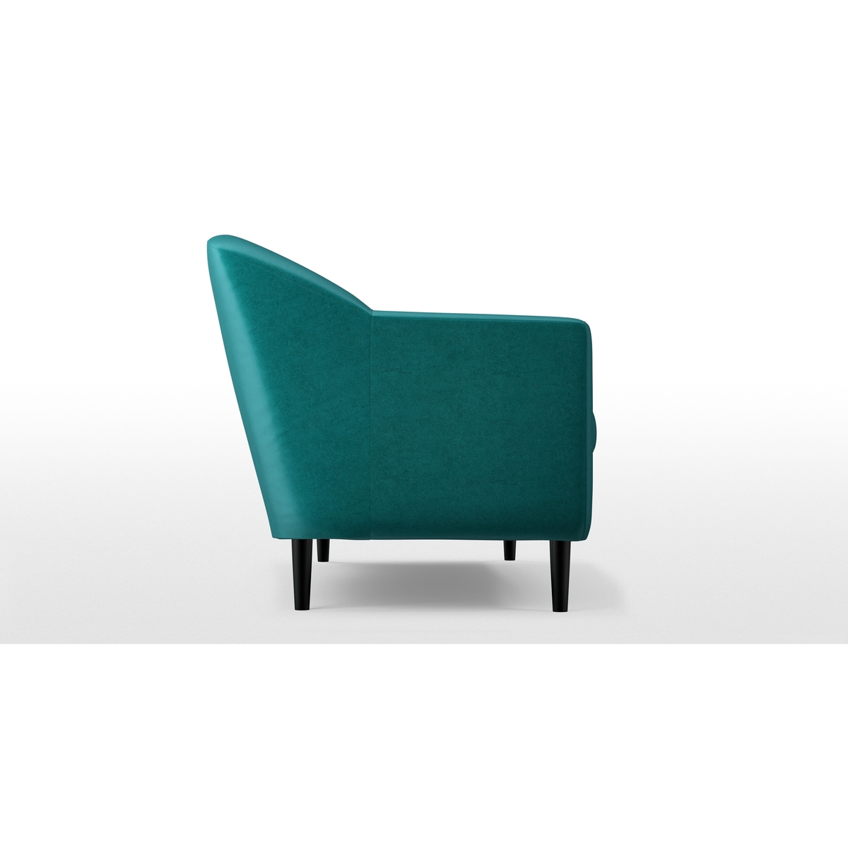 Custom MADE Tubby 2 Seater Sofa, Tuscan Teal Velvet with Black Wood Leg – image 4