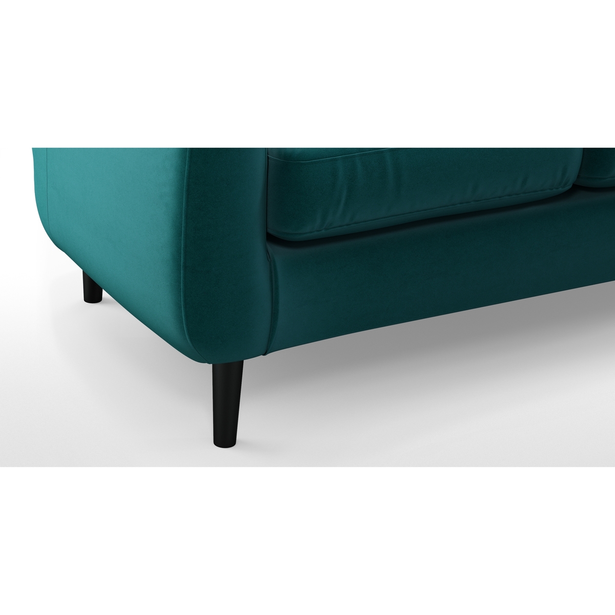 Custom MADE Tubby 2 Seater Sofa, Tuscan Teal Velvet with Black Wood Leg – image 5