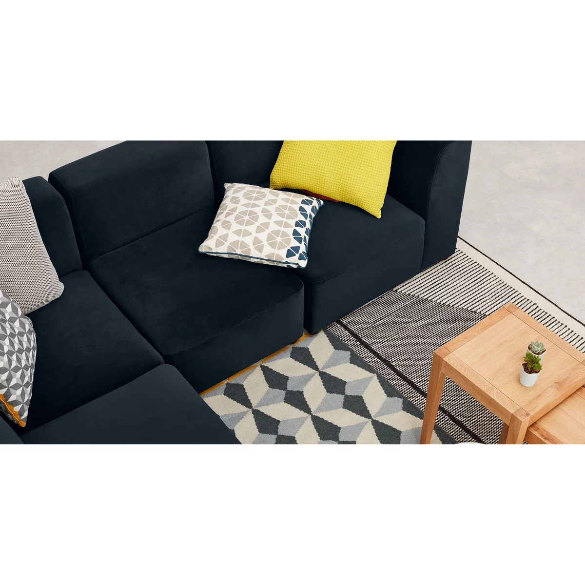 Juno 5 Seater Sofa Corner Group, Twilight Blue Velvet – image 4