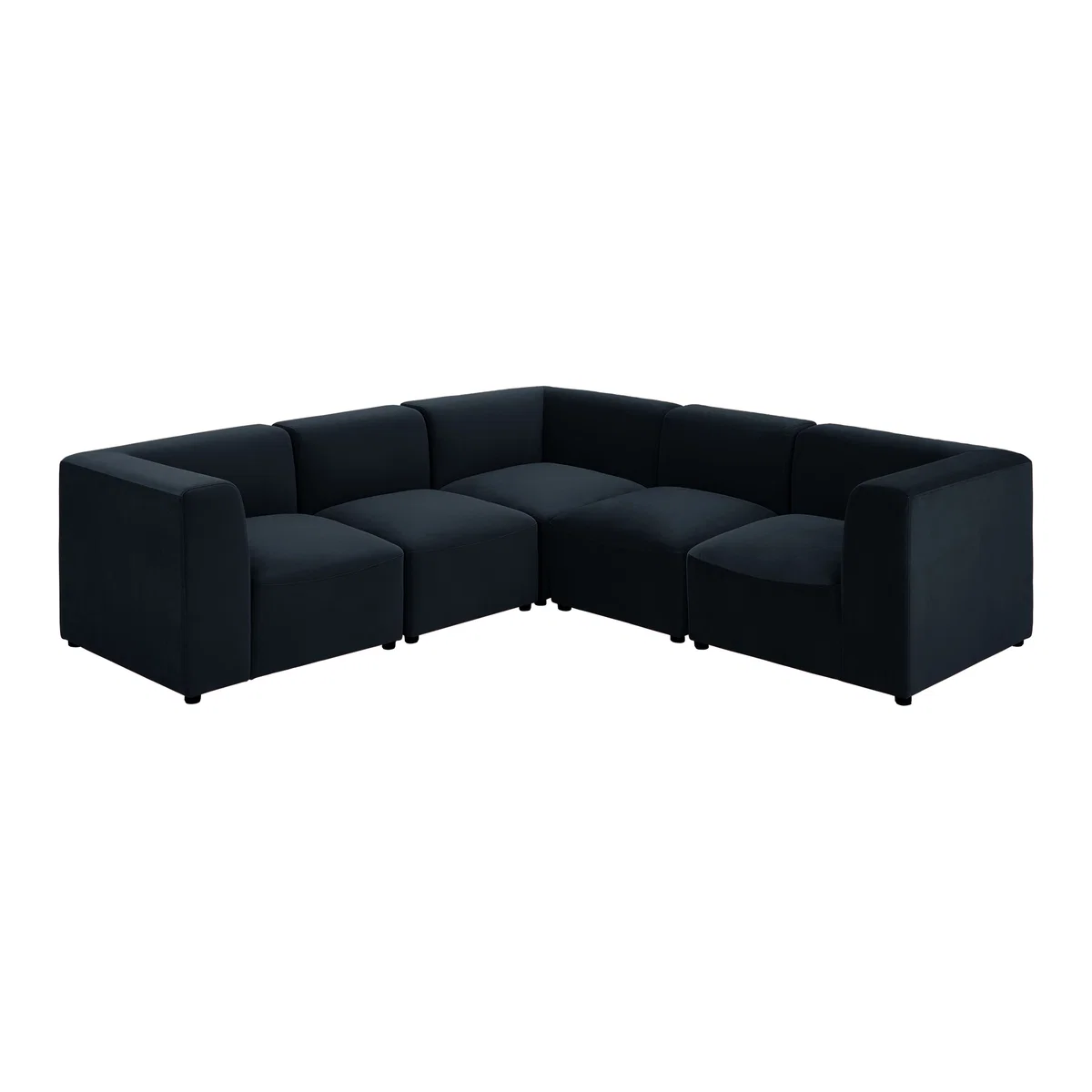 Juno 5 Seater Sofa Corner Group, Twilight Blue Velvet – image 1