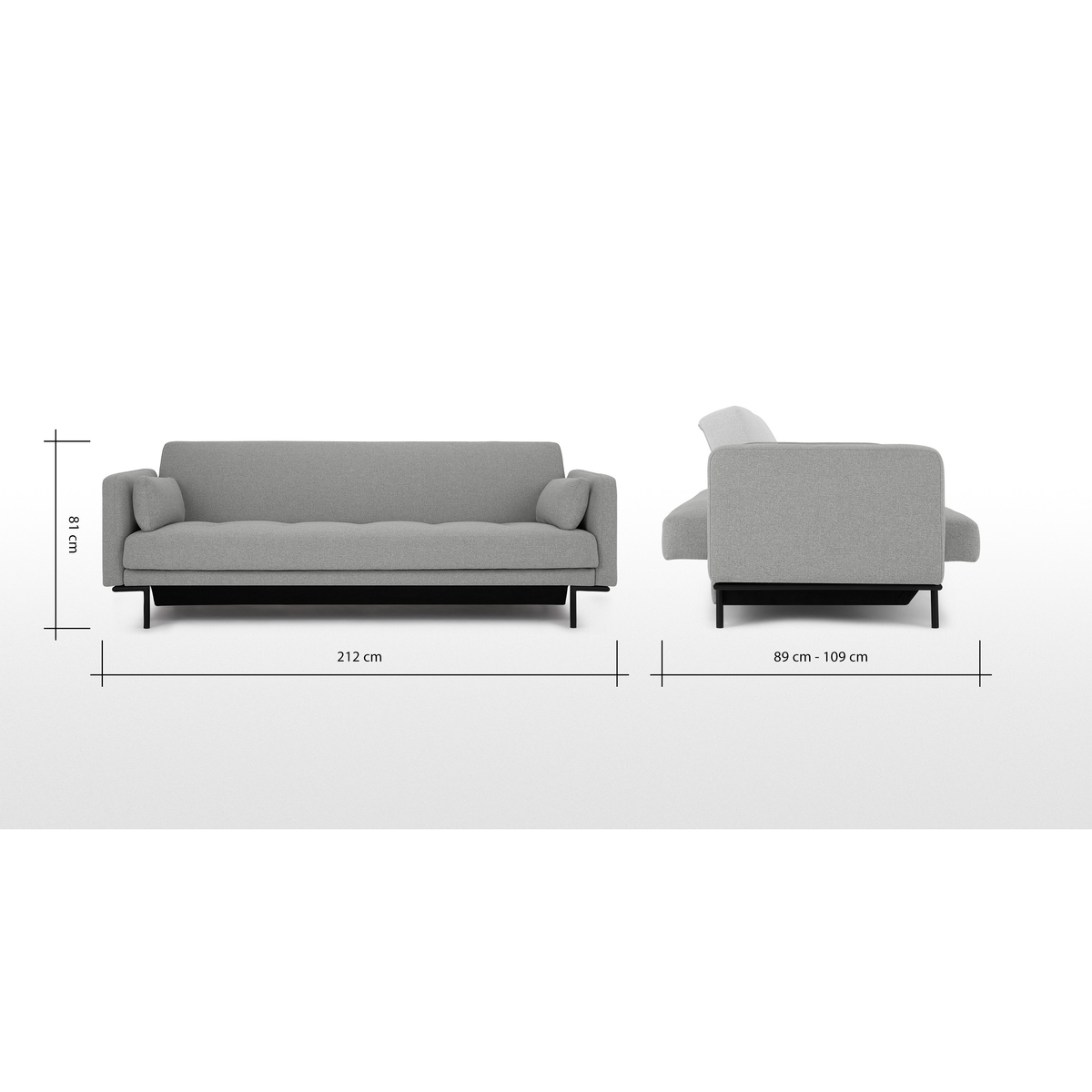 Harlow Sofa Bed with Storage, Mountain Grey – image 11