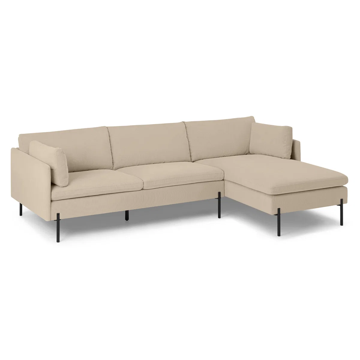 Zarina Right Hand Facing Chaise End Sofa, Stone Corduroy Velvet – image 2