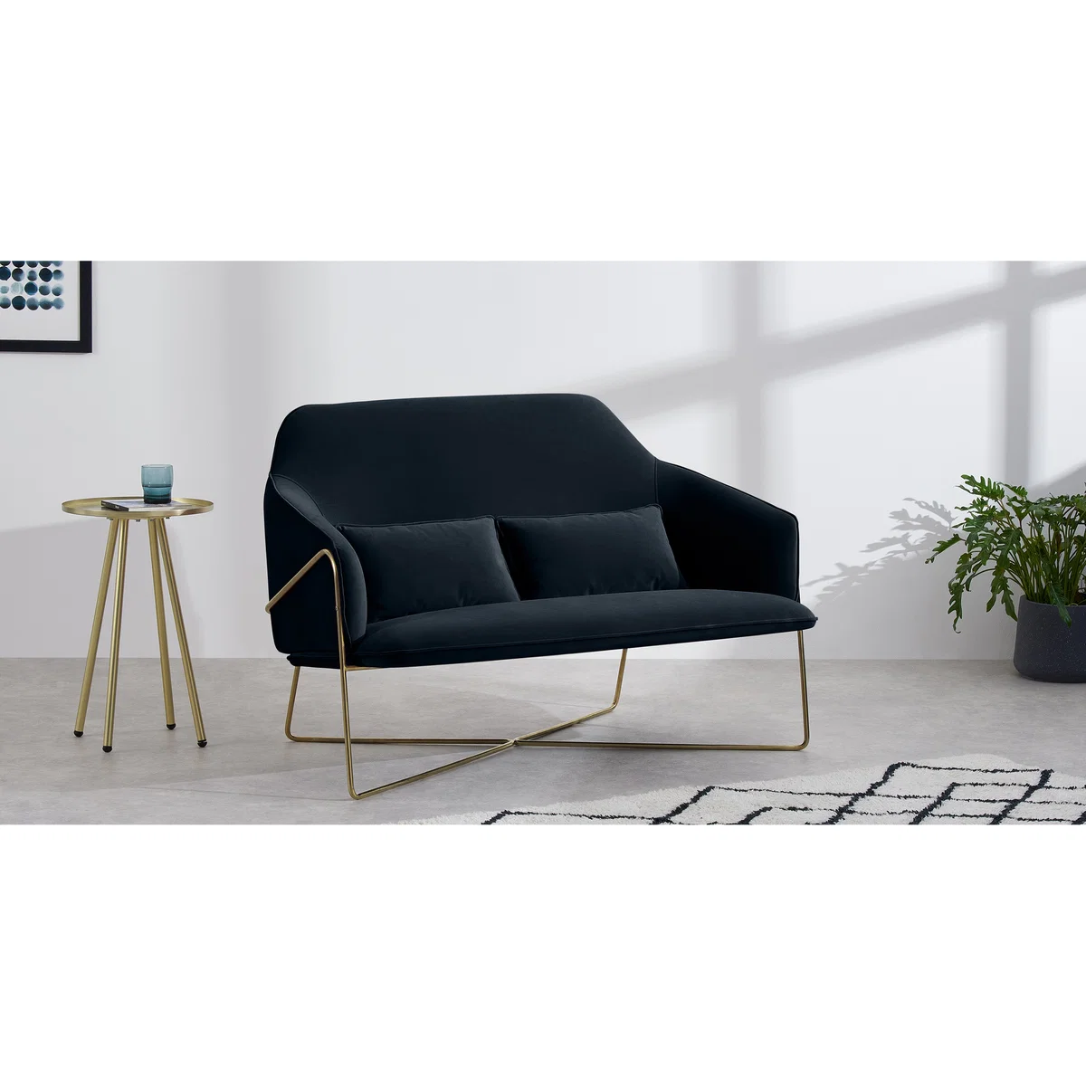 Stanley 2 Seater Sofa, Twilight Blue Velvet – image 3