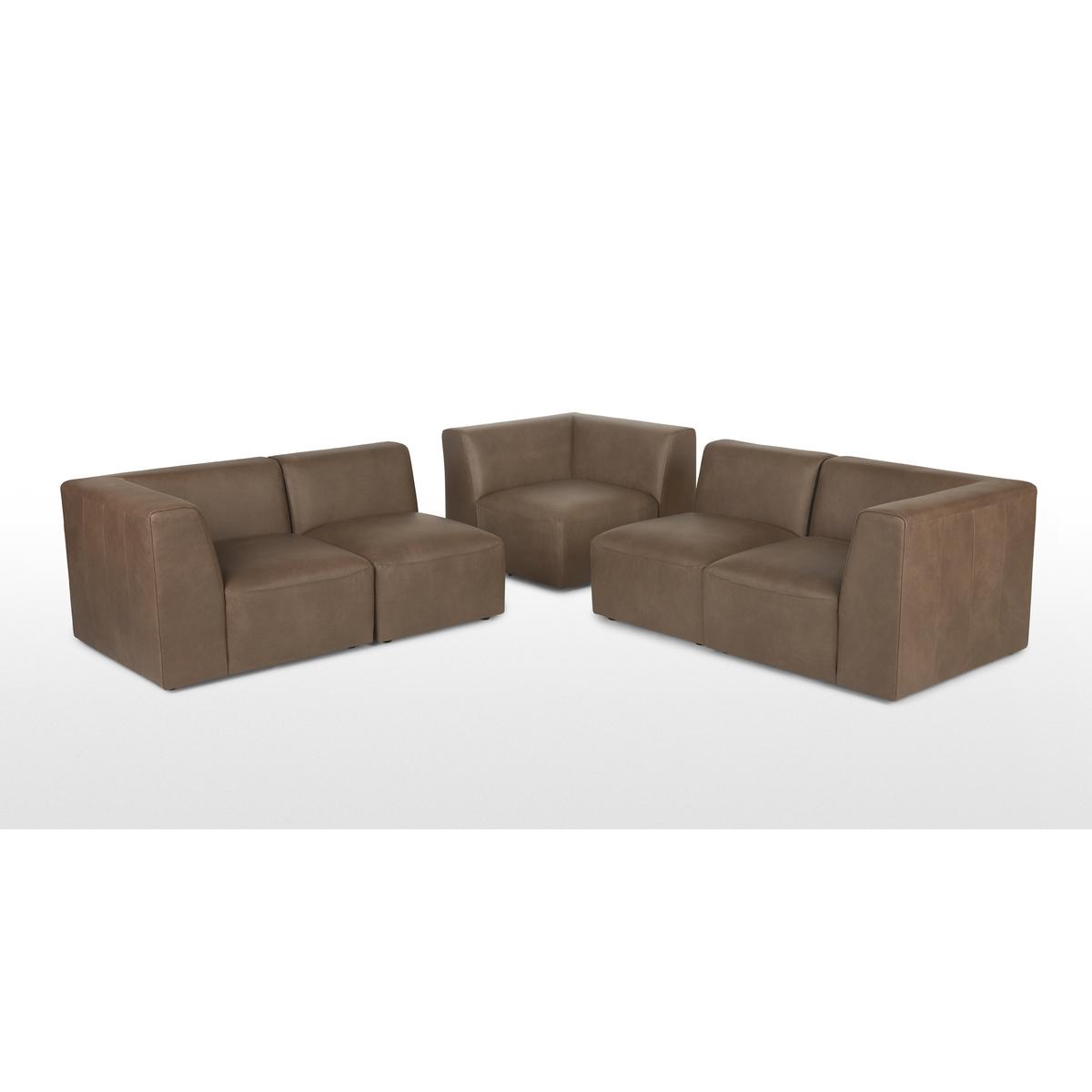 Juno 5 Seater Corner Sofa, Columbus Brown Leather – image 4