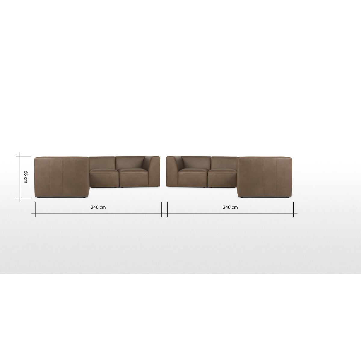 Juno 5 Seater Corner Sofa, Columbus Brown Leather – image 7