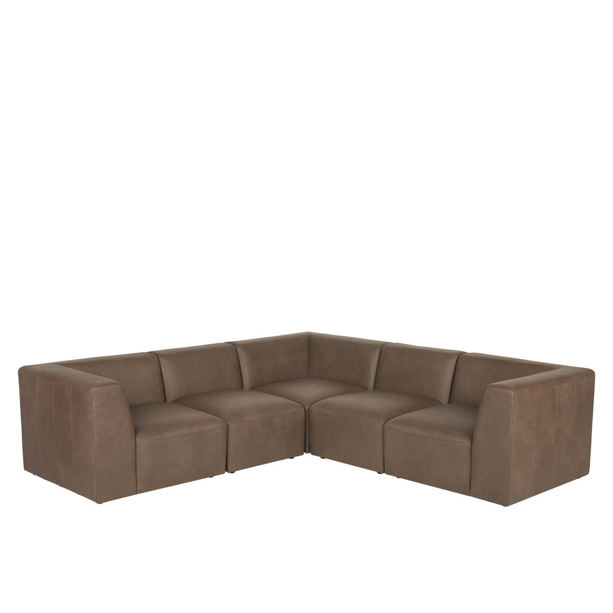 Juno 5 Seater Corner Sofa, Columbus Brown Leather – image 8