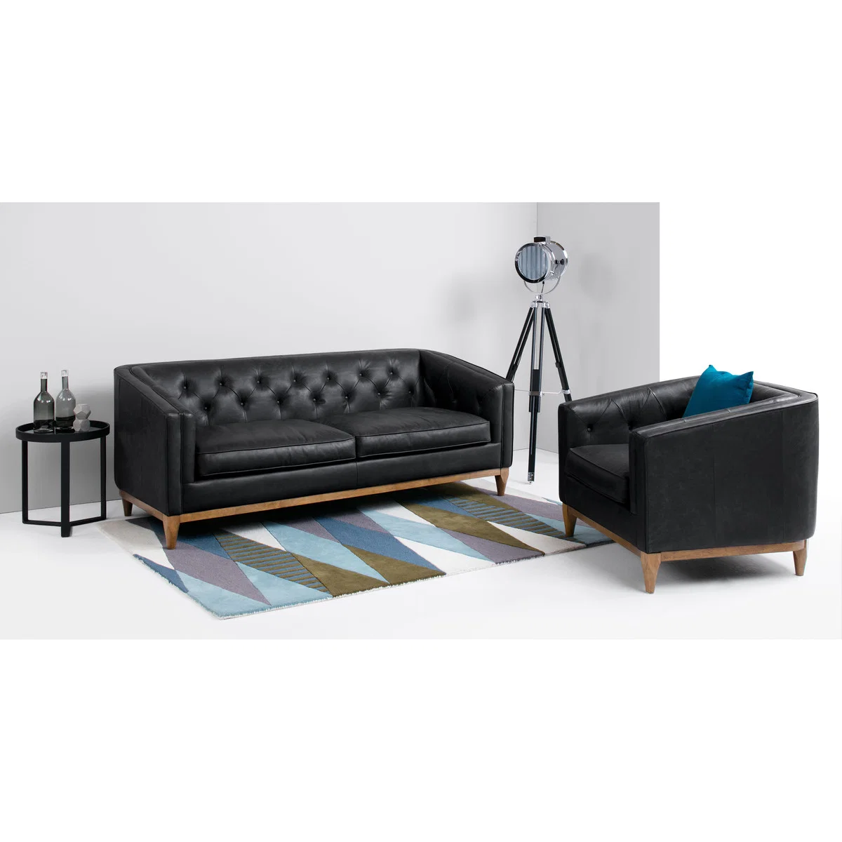 Rogers 3 Seater Sofa, Oxford Black Premium Leather – image 2
