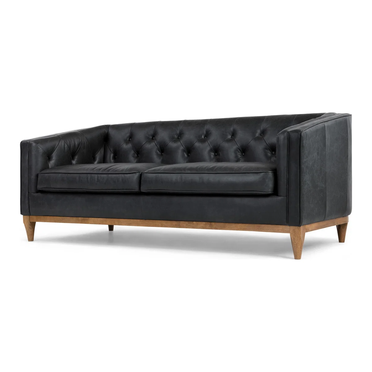 Rogers 3 Seater Sofa, Oxford Black Premium Leather – image 1