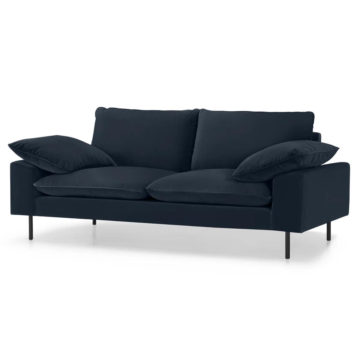 Fallyn Large 2 Seater Sofa, Navy Cotton Velvet – image 2