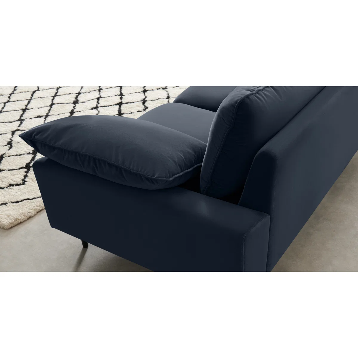 Fallyn Large 2 Seater Sofa, Navy Cotton Velvet – image 6