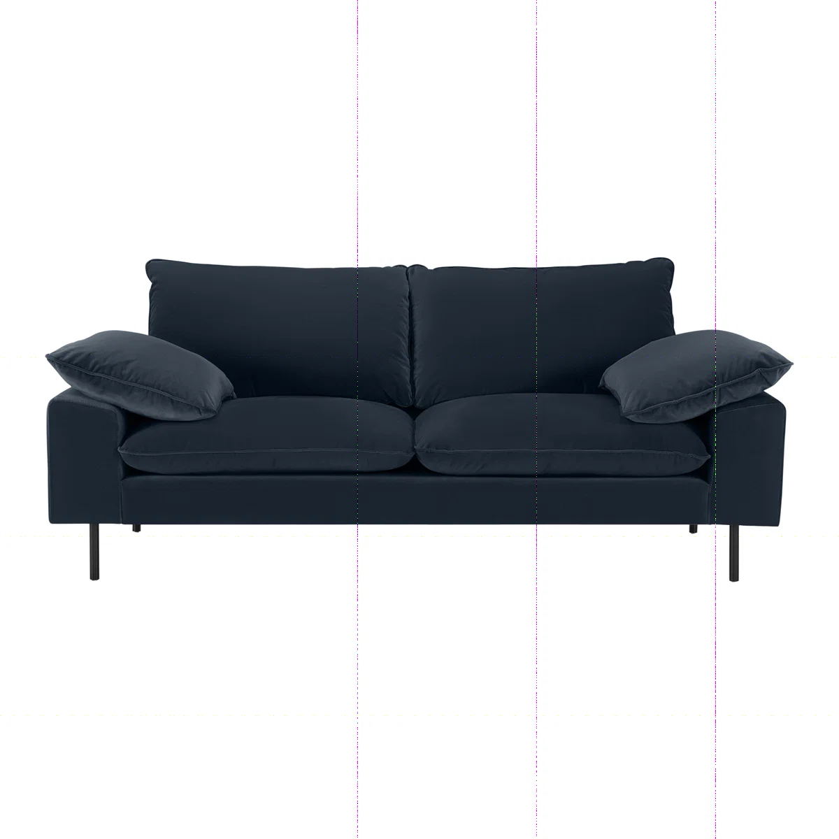 Fallyn Large 2 Seater Sofa, Navy Cotton Velvet – image 1