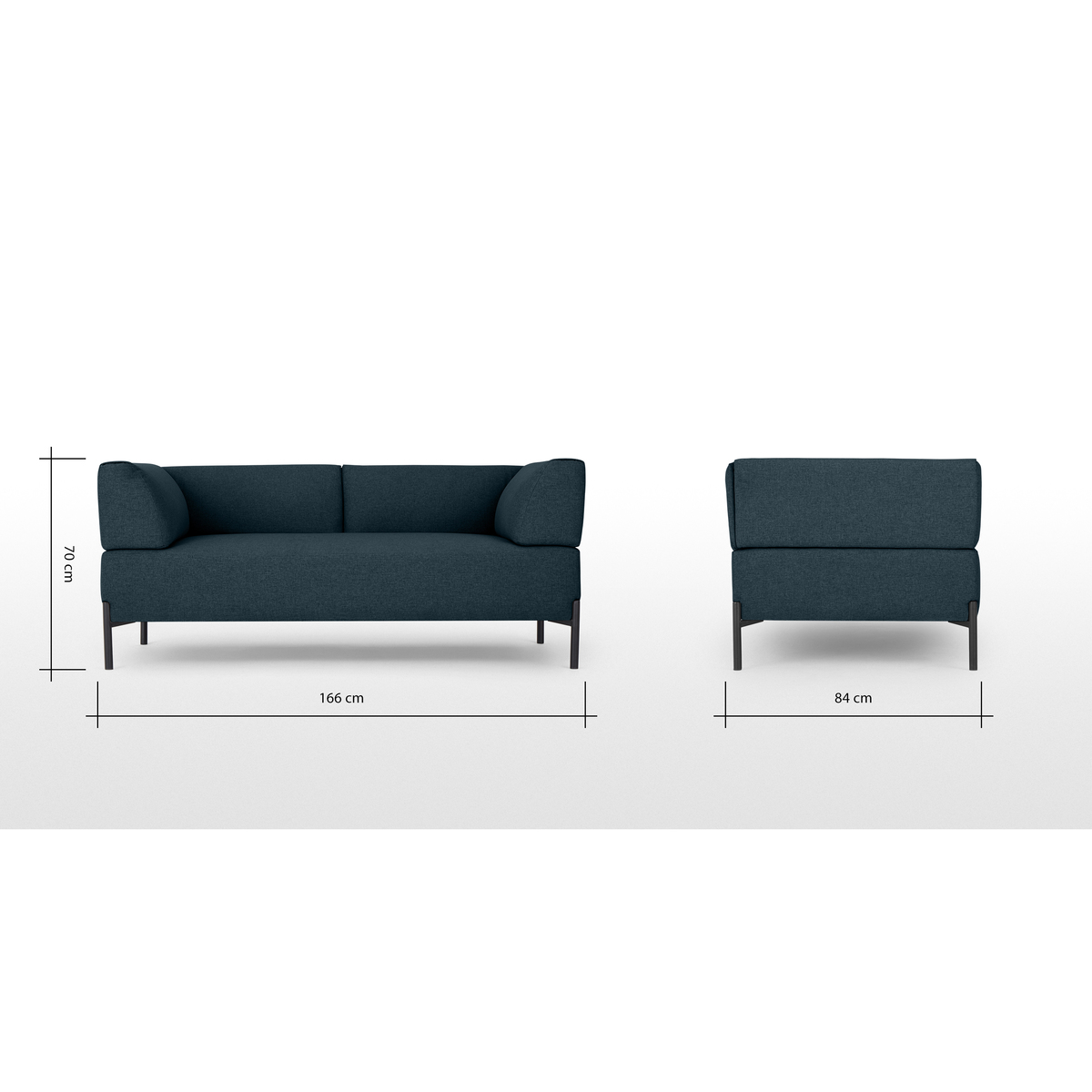 Made Essentials Kiva 2 Seater Sofa, Aegean Blue – image 8